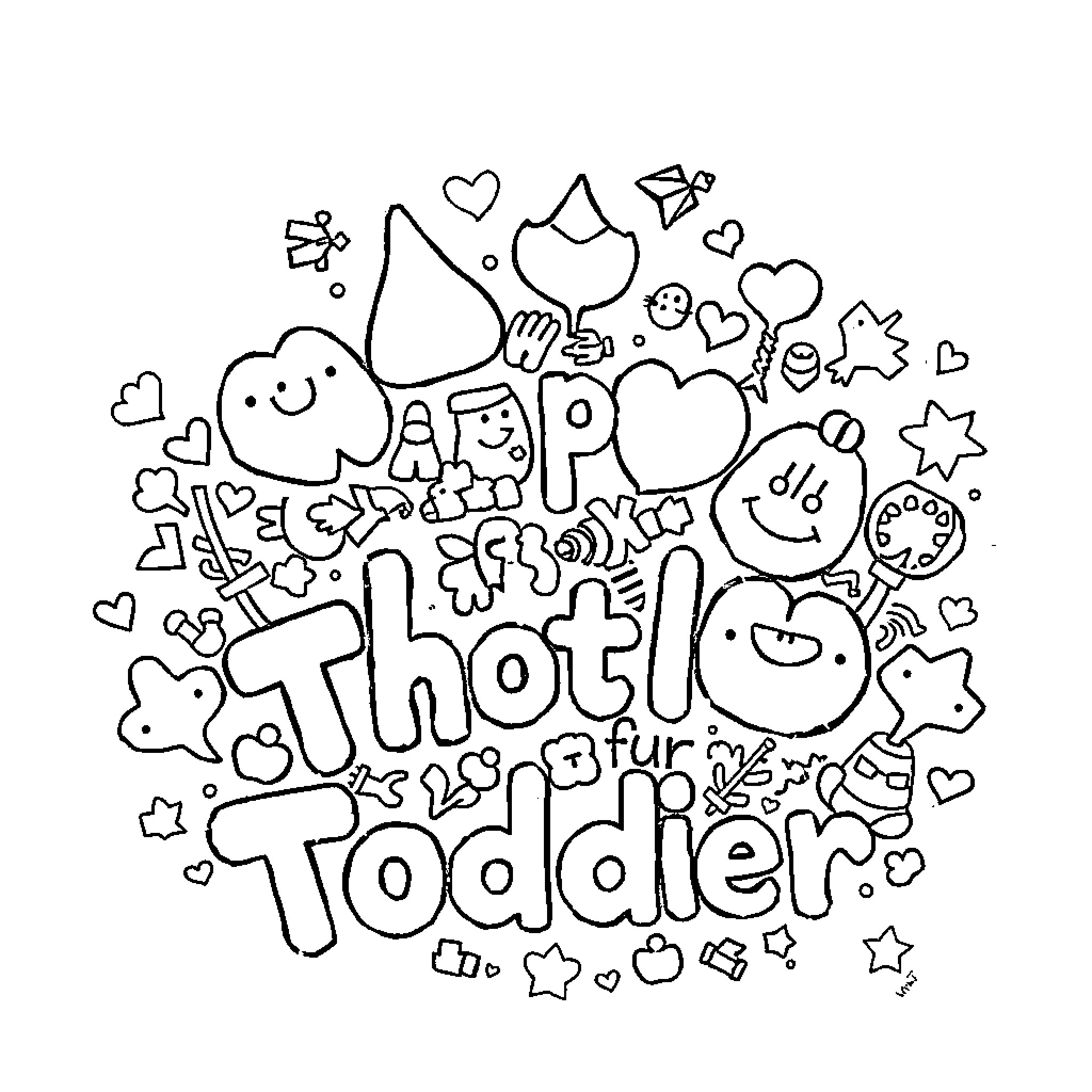 Shape Playful Doodles Coloring Page (free black-and-white line drawing printable PDF for all, from beginners to advanced learners, including children, teens, adults, and seniors)