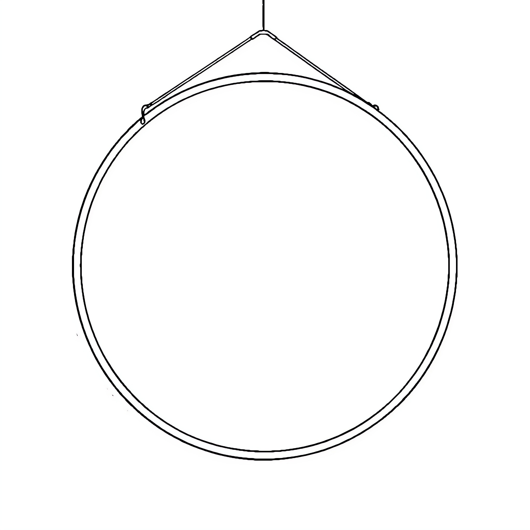 Add Simple Hanging Hoop Outline Coloring Page (free black-and-white line drawing printable PDF for all, from beginners to advanced learners, including children, teens, adults, and seniors)