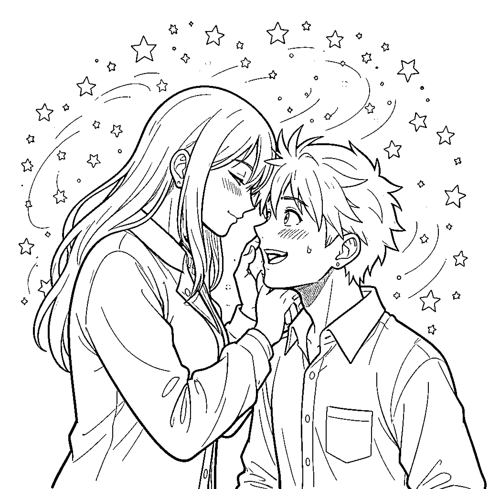 Nebula of Intimate Affection Coloring Page (free black-and-white line drawing printable PDF for all, from beginners to advanced learners, including children, teens, adults, and seniors)