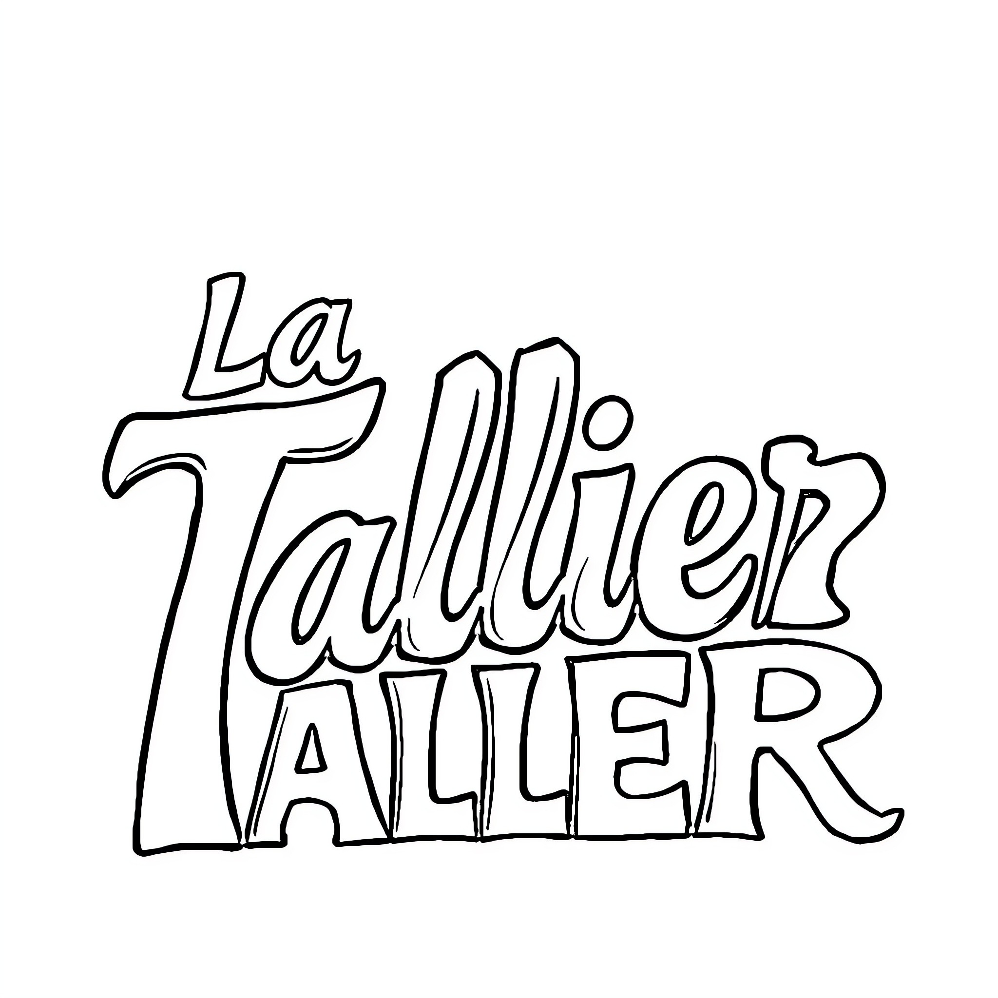 Taller La Tallier Valler Coloring Page (free black-and-white line drawing printable PDF for all, from beginners to advanced learners, including children, teens, adults, and seniors)