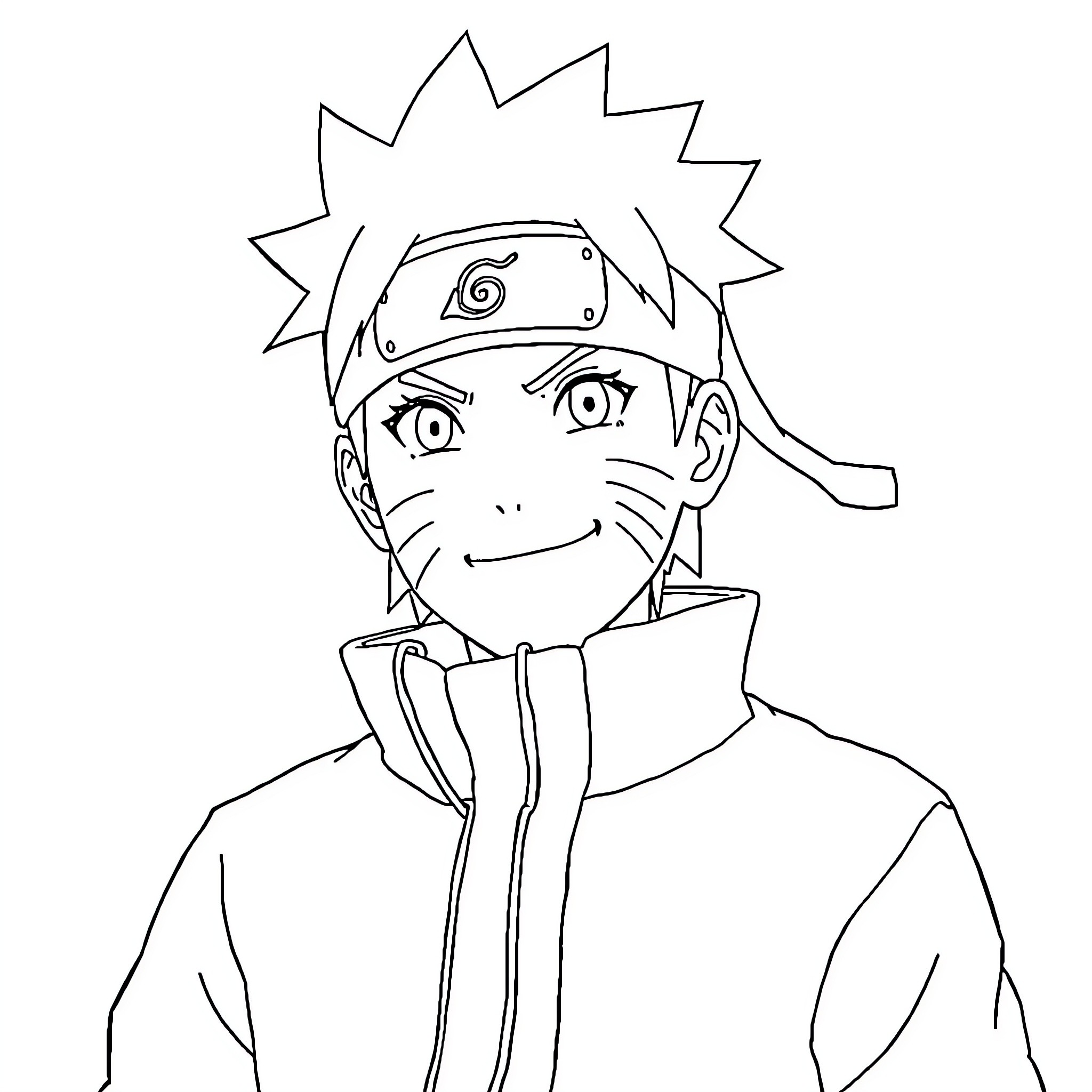 Naruto ninja protagonist in action pose Coloring Page (free black-and-white line drawing printable PDF for all, from beginners to advanced learners, including children, teens, adults, and seniors)