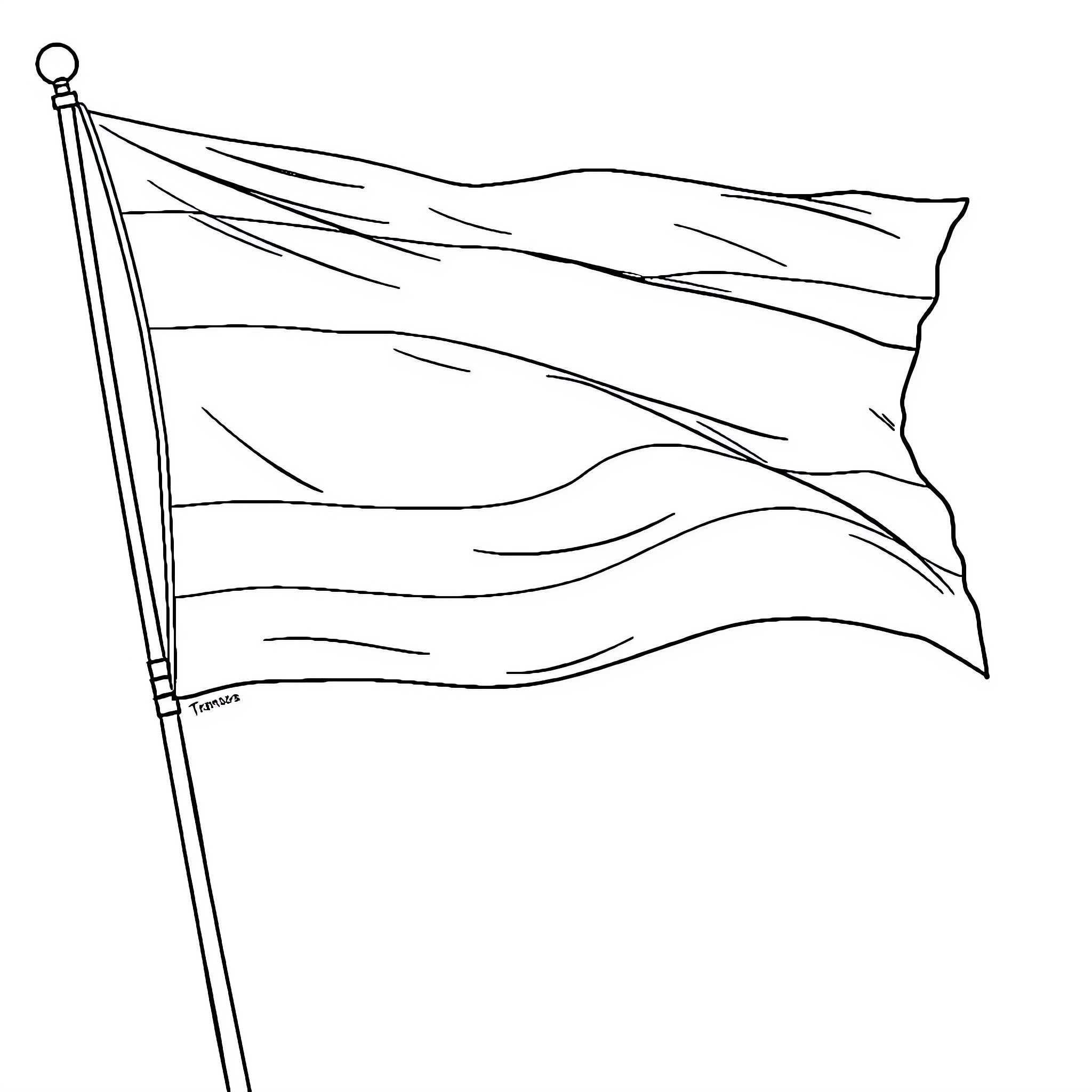 Transgender Flag waving in the wind Coloring Page (free black-and-white line drawing printable PDF for all, from beginners to advanced learners, including children, teens, adults, and seniors)