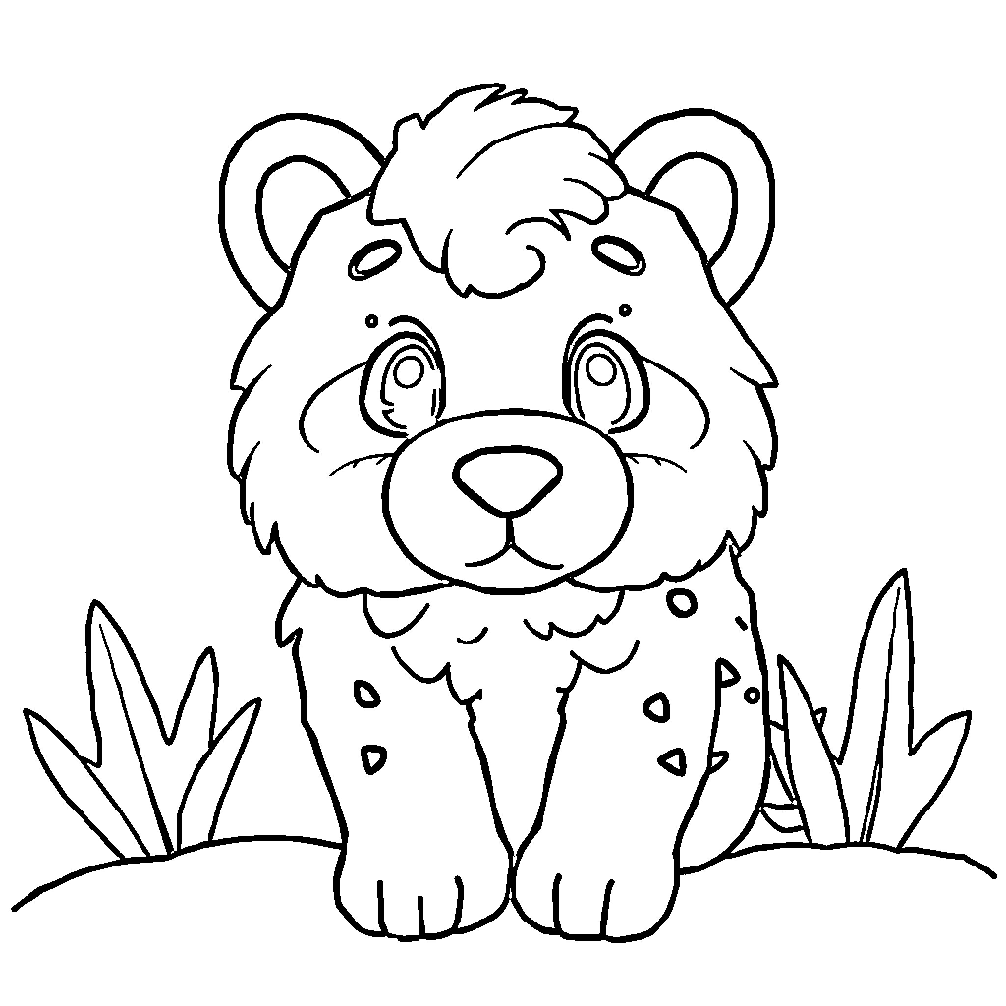 Activity of a Cute Stuffed Animal in Nature Coloring Page (free black-and-white line drawing printable PDF for all, from beginners to advanced learners, including children, teens, adults, and seniors)