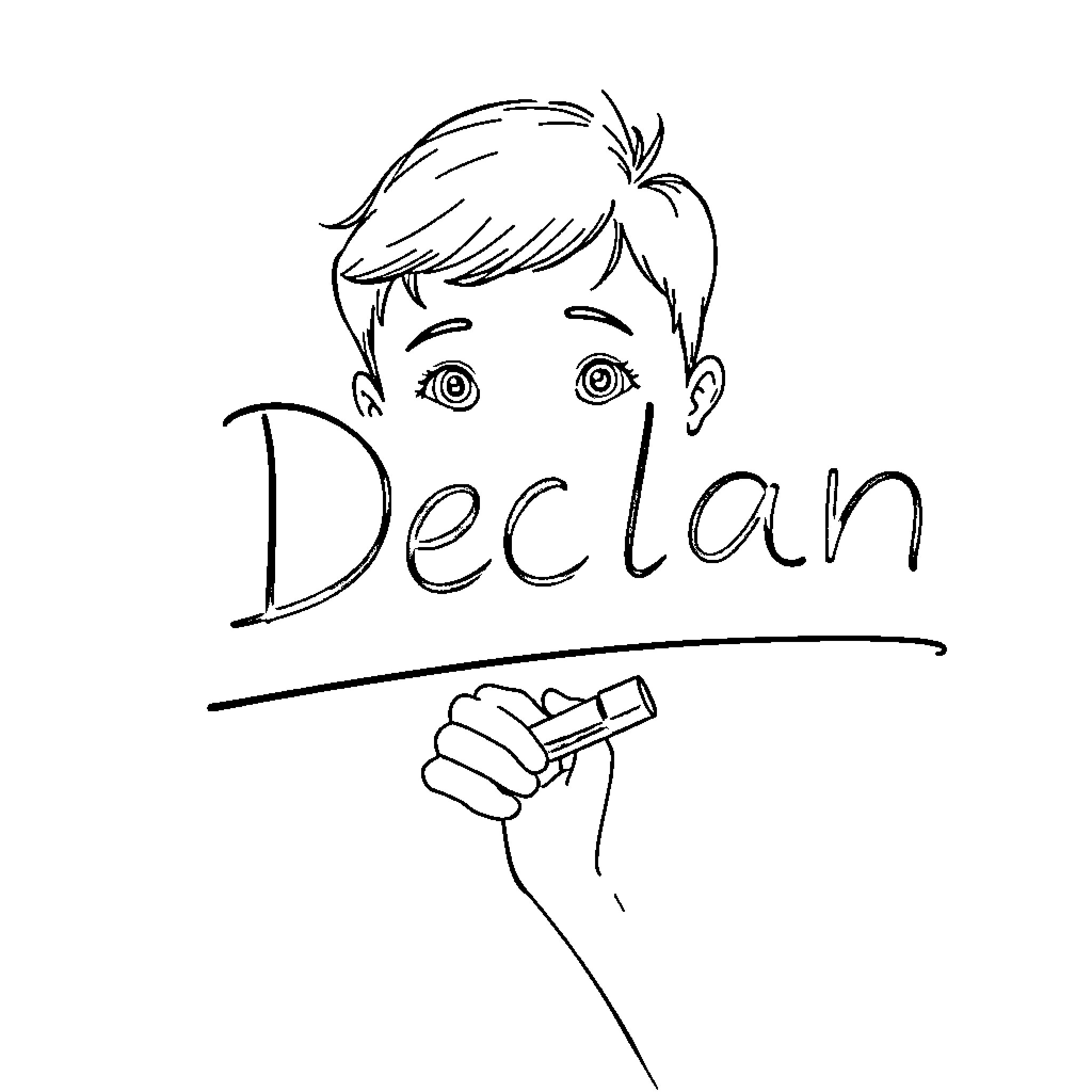 Boy Drawing a Picture with Marker Coloring Page (free black-and-white line drawing printable PDF for all, from beginners to advanced learners, including children, teens, adults, and seniors)