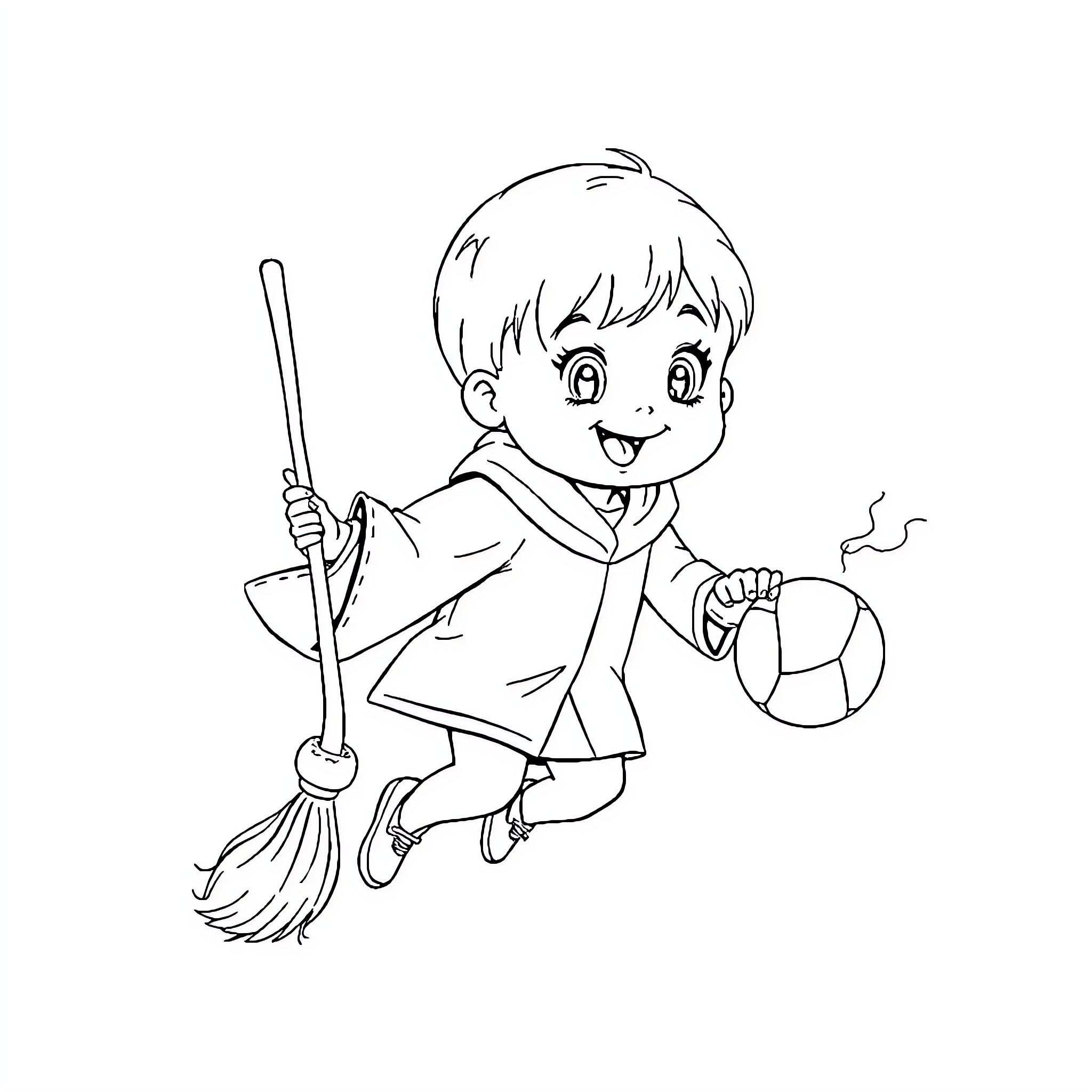 Whitney Sweeping with Delight Coloring Page (free black-and-white line drawing printable PDF for all, from beginners to advanced learners, including children, teens, adults, and seniors)