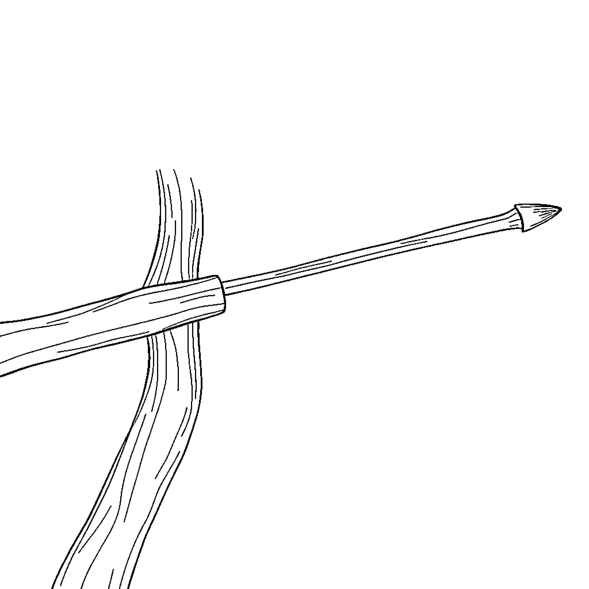 Bow and arrow soaring through the sky Coloring Page (free black-and-white line drawing printable PDF for all, from beginners to advanced learners, including children, teens, adults, and seniors)