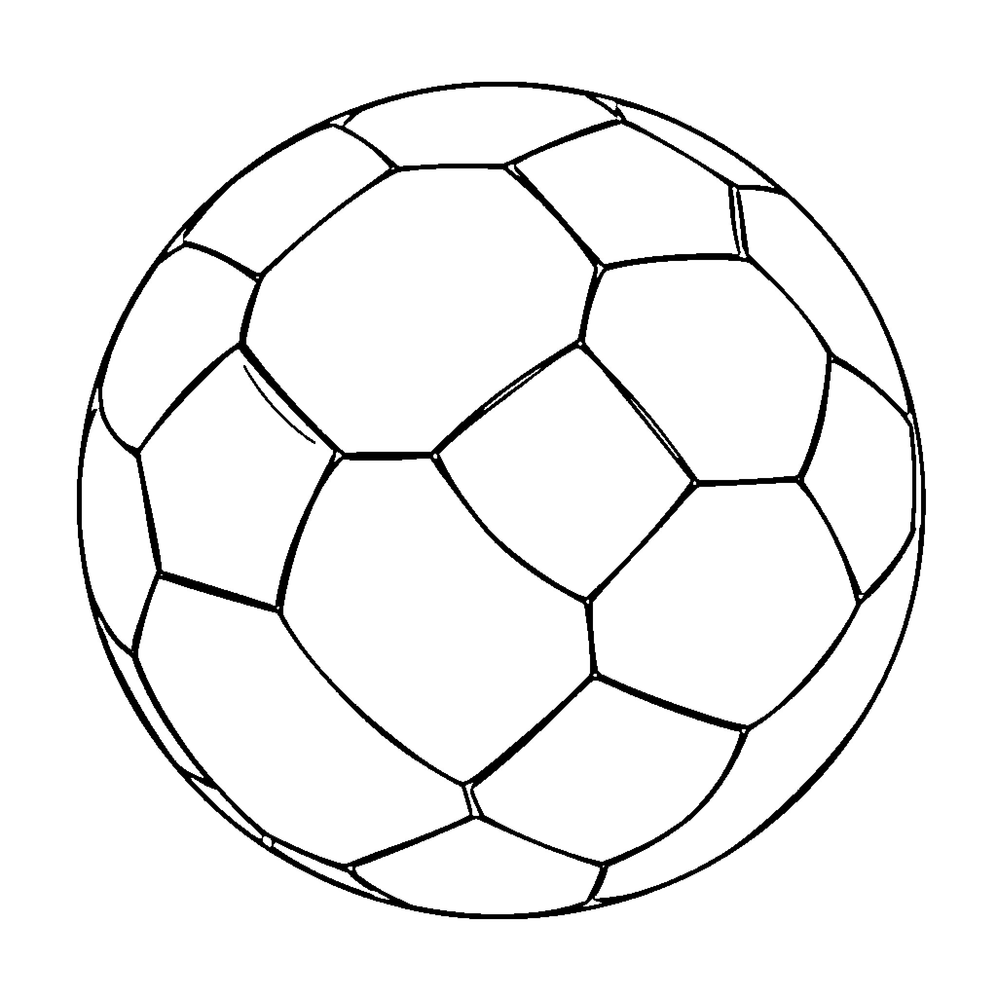 Soccer Ball with Geometric Pattern Coloring Page (free black-and-white line drawing printable PDF for all, from beginners to advanced learners, including children, teens, adults, and seniors)
