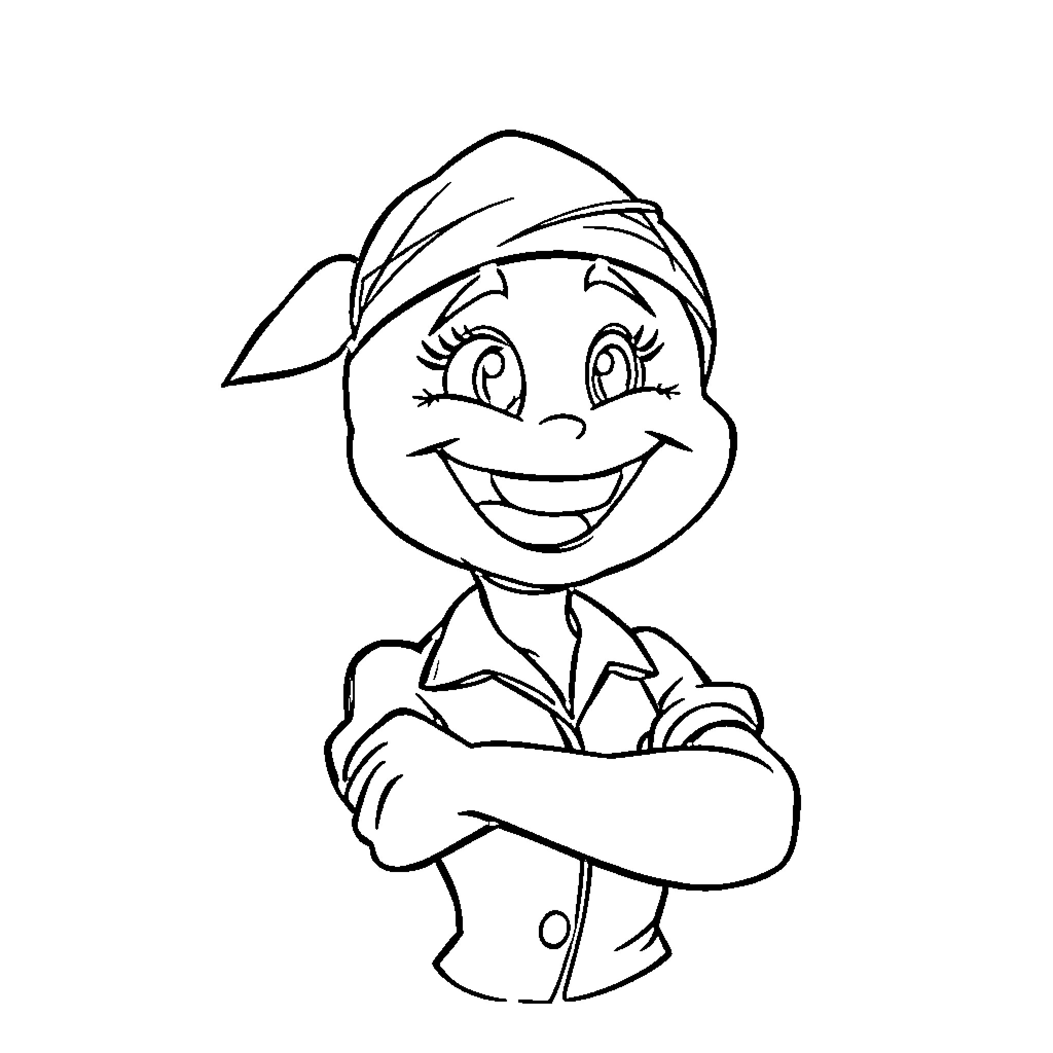 Tooth Fairy's Cheerful Appearance Coloring Page (free black-and-white line drawing printable PDF for all, from beginners to advanced learners, including children, teens, adults, and seniors)