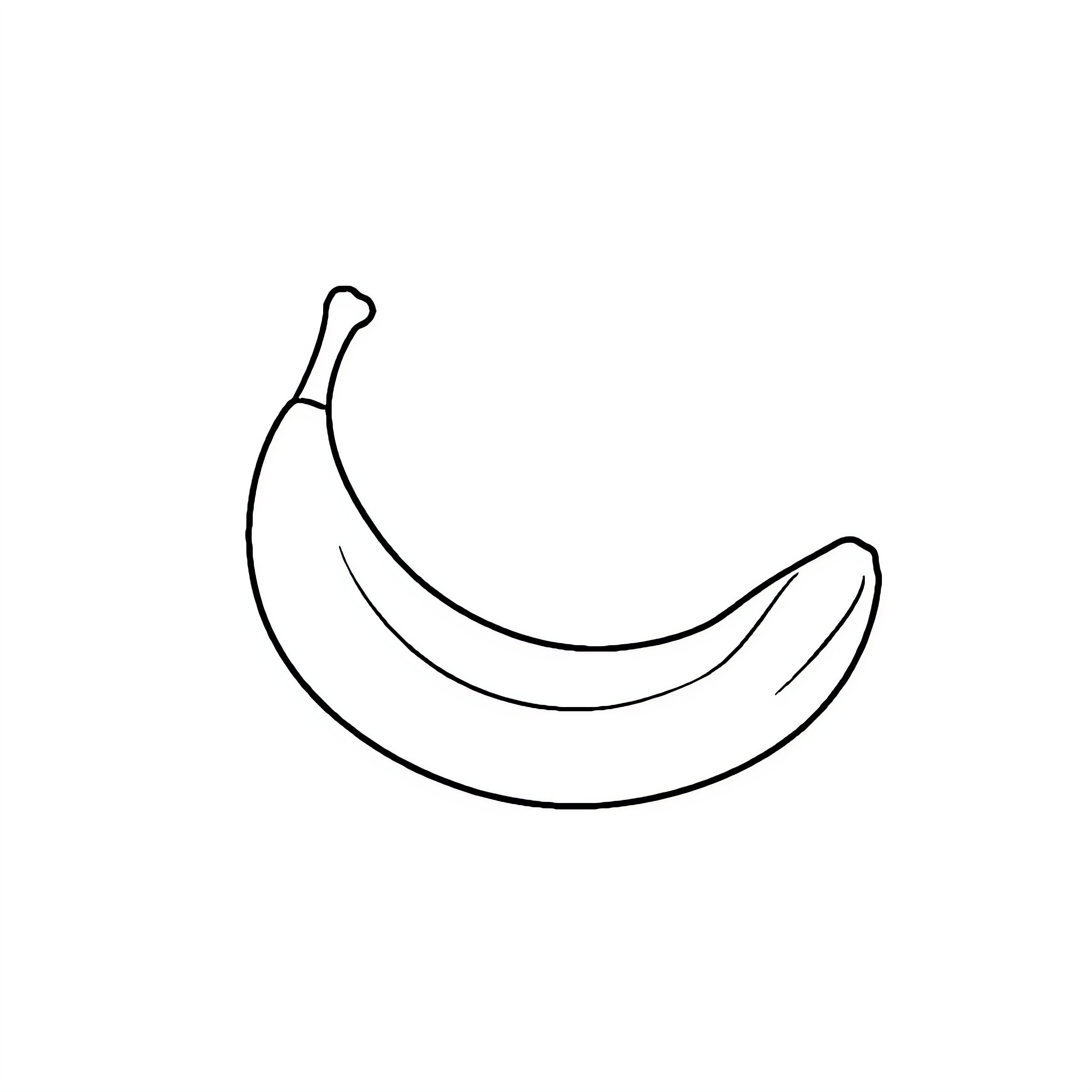 Banana in simple outline sketch Coloring Page (free black-and-white line drawing printable PDF for all, from beginners to advanced learners, including children, teens, adults, and seniors)
