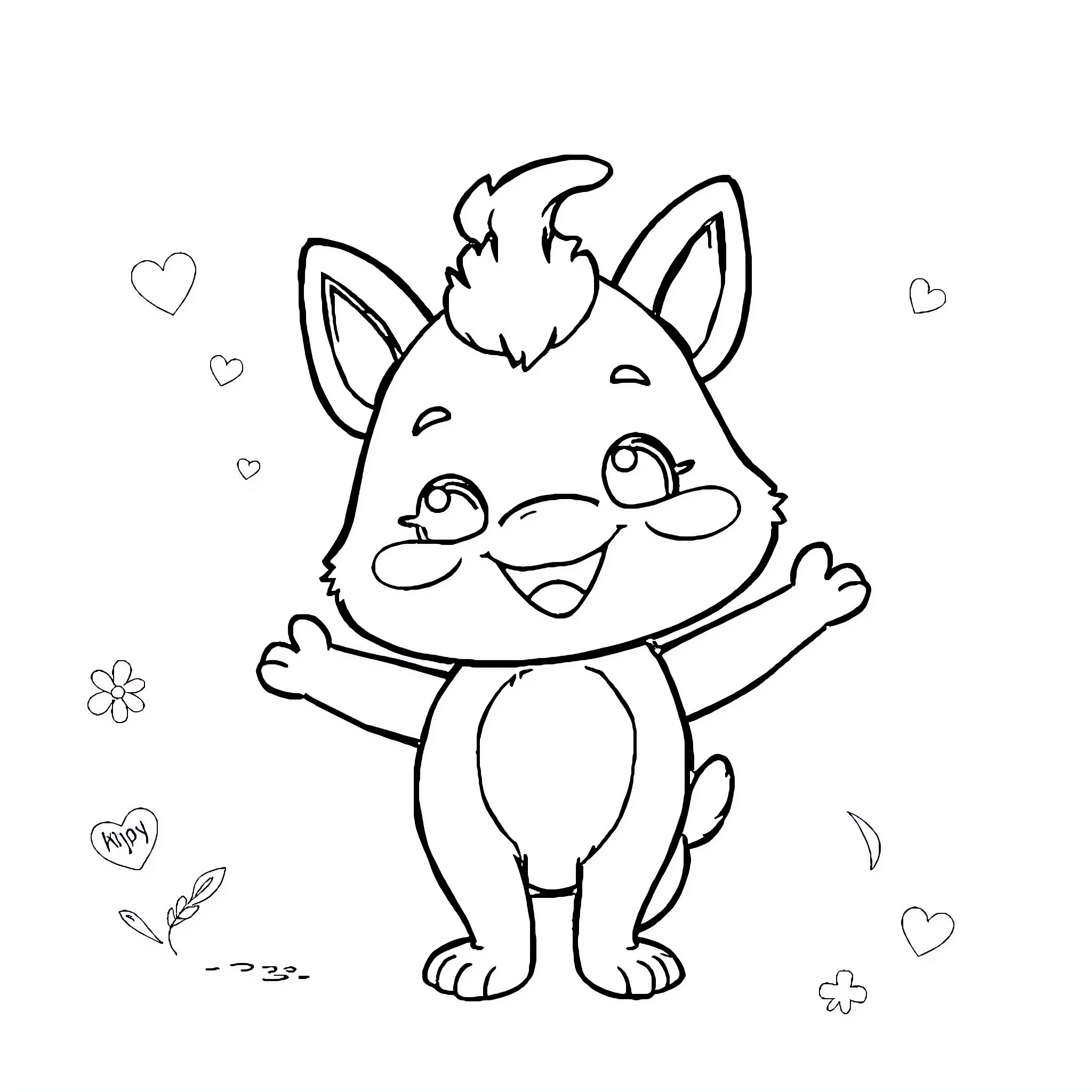 Tchoupi's Joyful Playtime Coloring Page (free black-and-white line drawing printable PDF for all, from beginners to advanced learners, including children, teens, adults, and seniors)