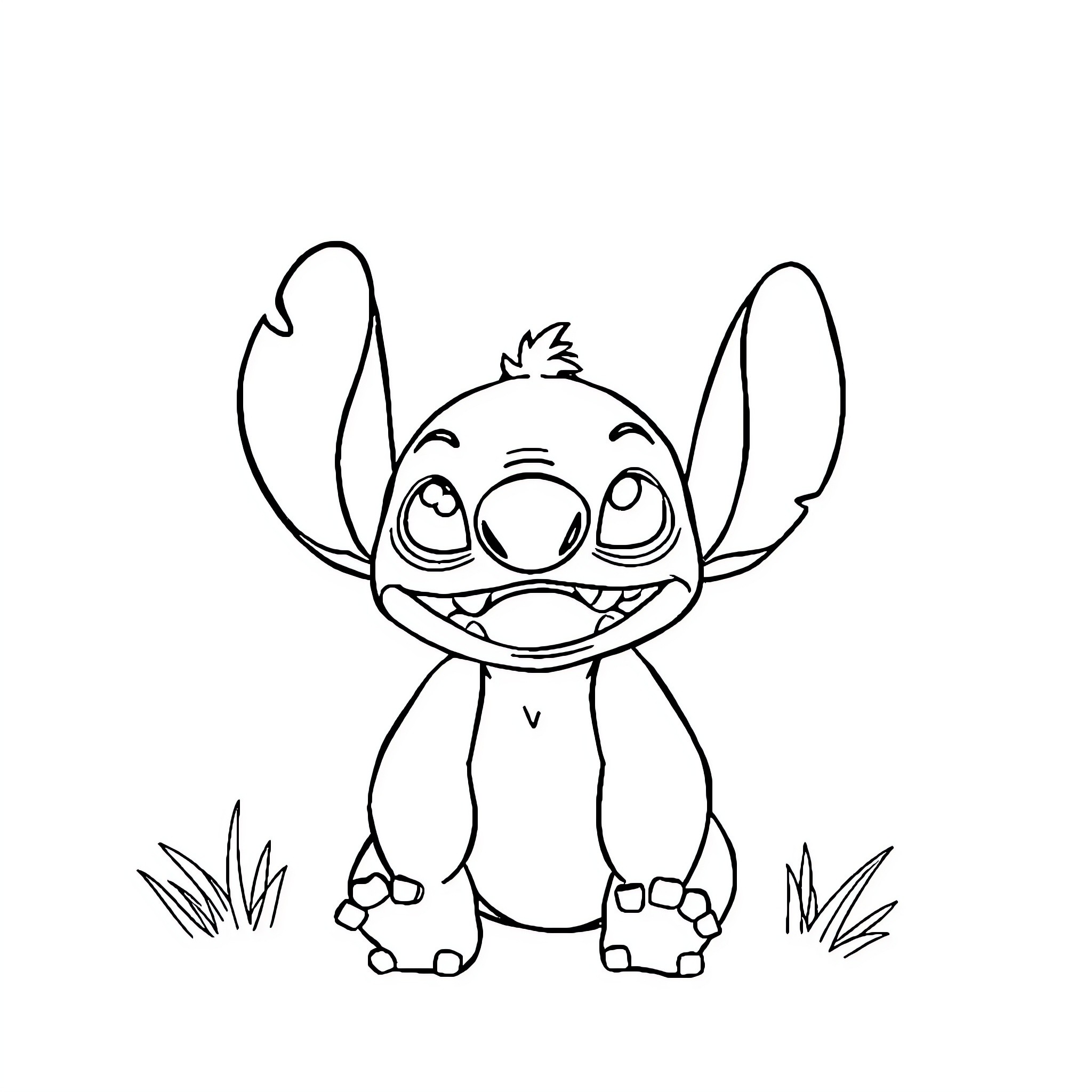 Labubu the curious creature in the grass Coloring Page (free black-and-white line drawing printable PDF for all, from beginners to advanced learners, including children, teens, adults, and seniors)