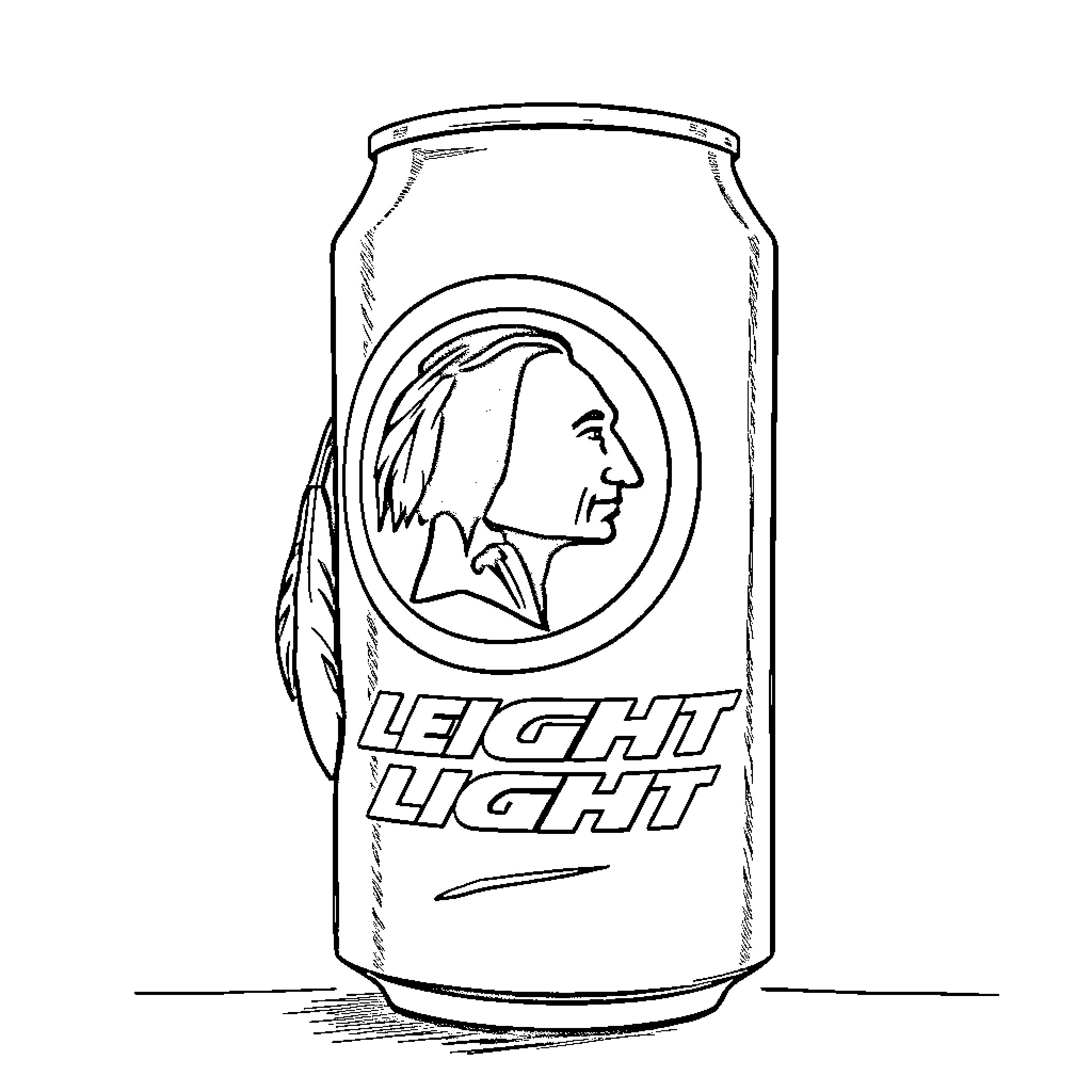 Logo depicting profile of woman in beer can Coloring Page (free black-and-white line drawing printable PDF for all, from beginners to advanced learners, including children, teens, adults, and seniors)