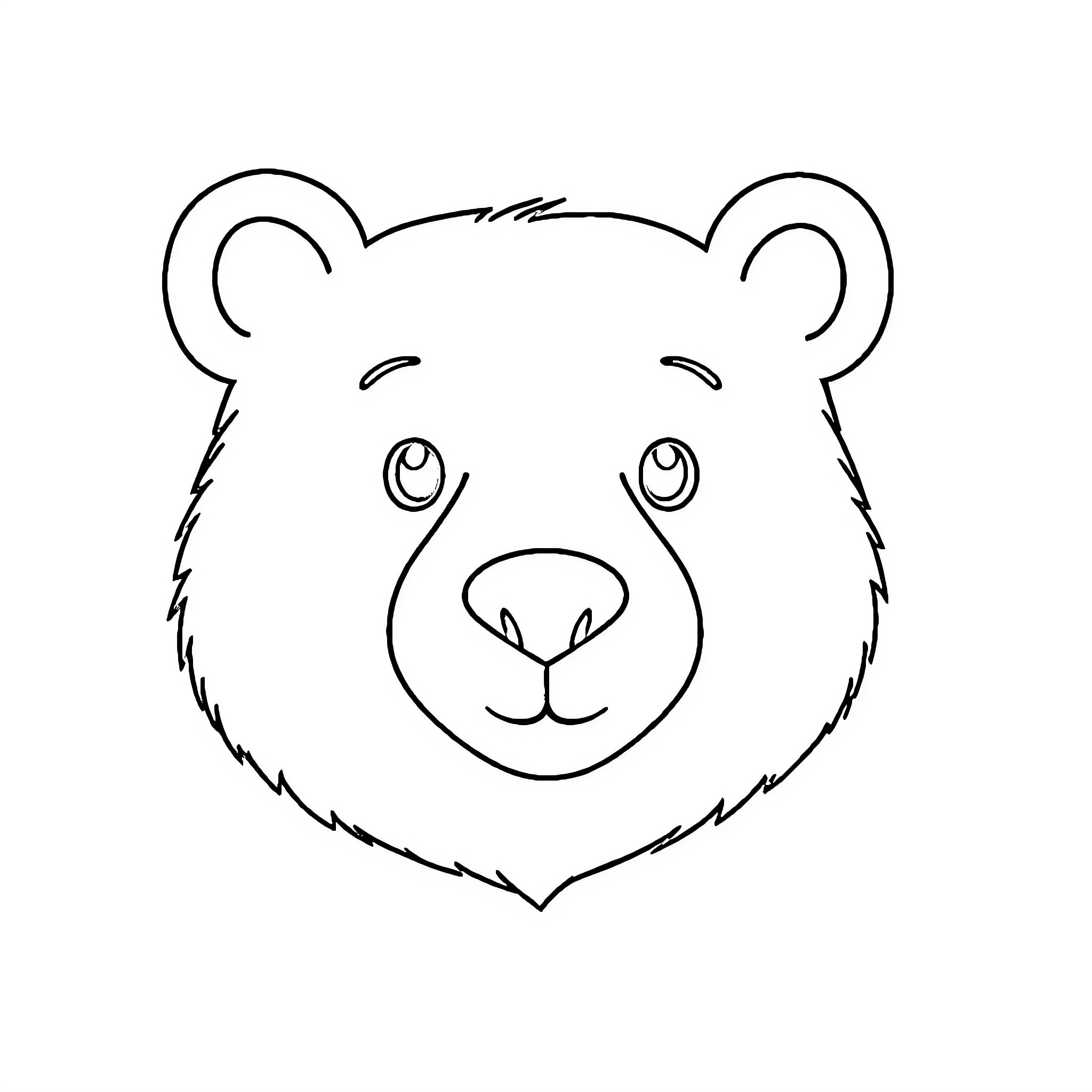 Bear with a curious expression Coloring Page (free black-and-white line drawing printable PDF for all, from beginners to advanced learners, including children, teens, adults, and seniors)