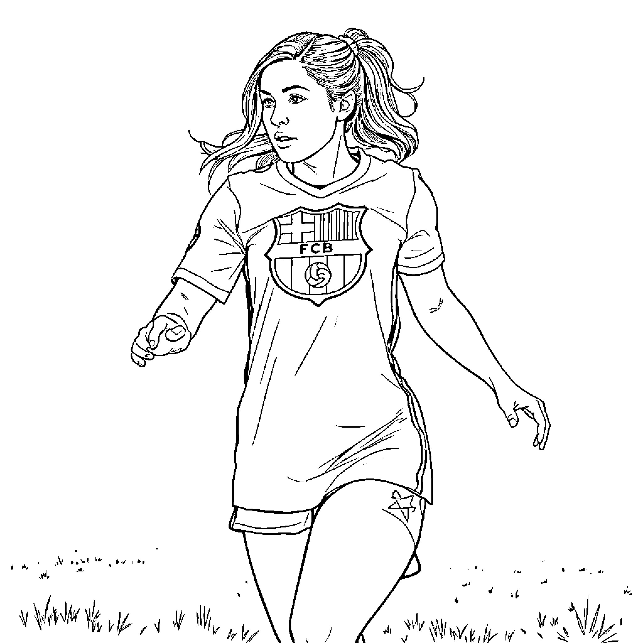 Soccer Player Celebrating Victory on the Field Coloring Page (free black-and-white line drawing printable PDF for all, from beginners to advanced learners, including children, teens, adults, and seniors)