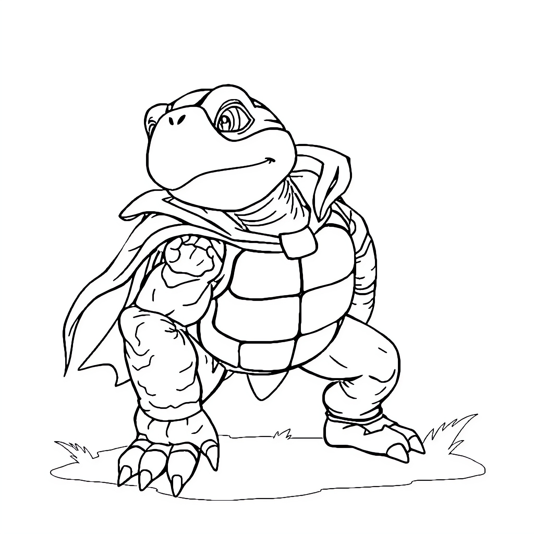 Turtle enjoying the outdoors in adventure gear Coloring Page (free black-and-white line drawing printable PDF for all, from beginners to advanced learners, including children, teens, adults, and seniors)