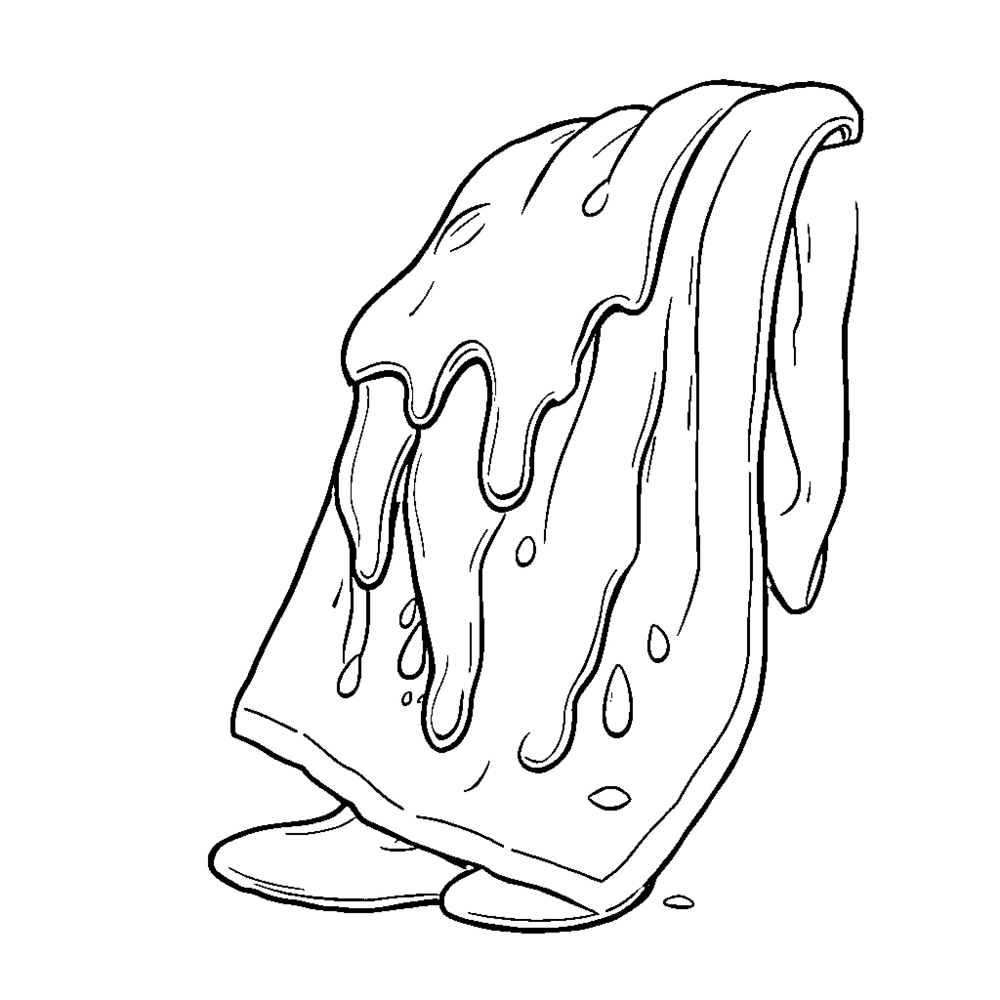 Towel dripping with water Coloring Page (free black-and-white line drawing printable PDF for all, from beginners to advanced learners, including children, teens, adults, and seniors)