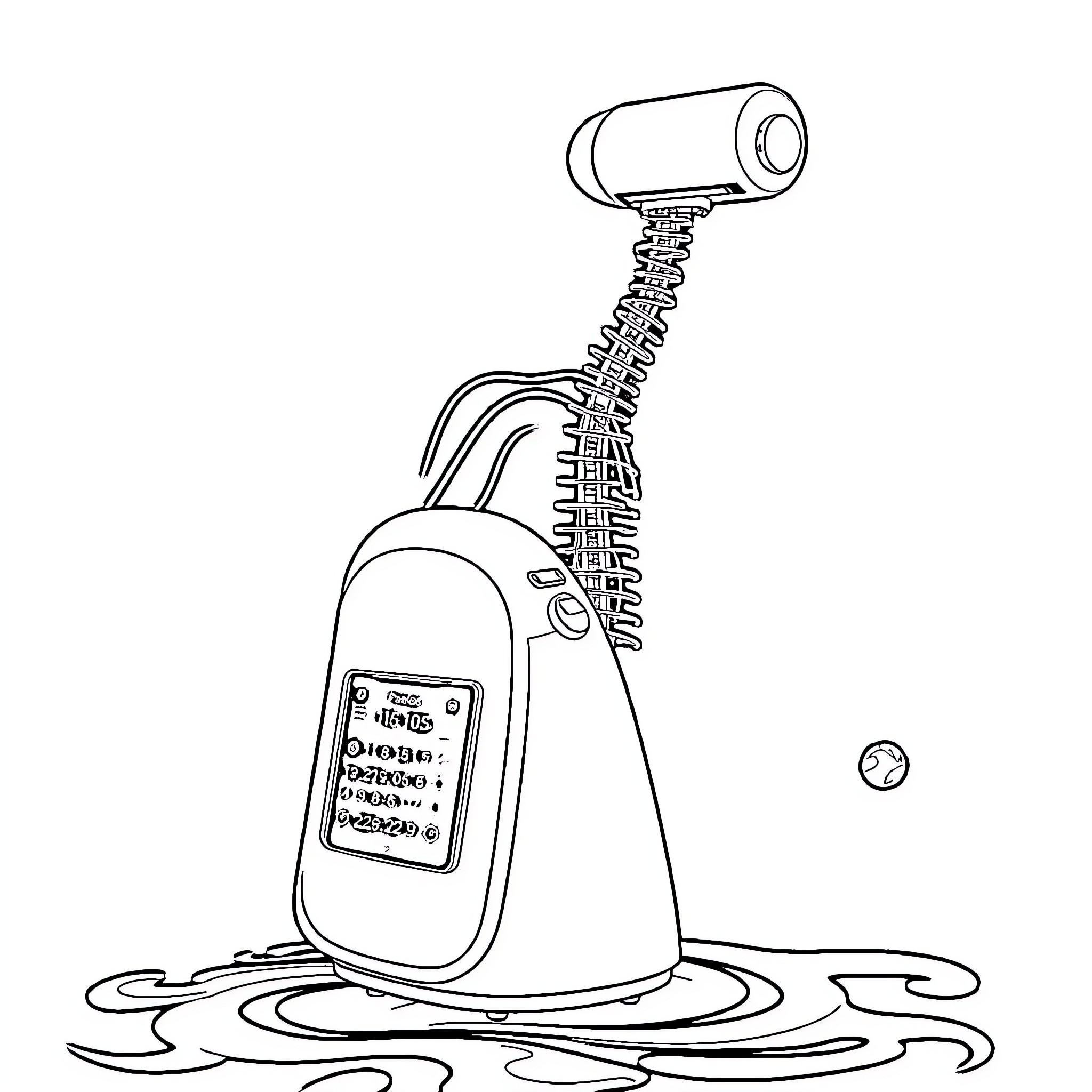 PHYSIOFLOW device measuring physiological data Coloring Page (free black-and-white line drawing printable PDF for all, from beginners to advanced learners, including children, teens, adults, and seniors)