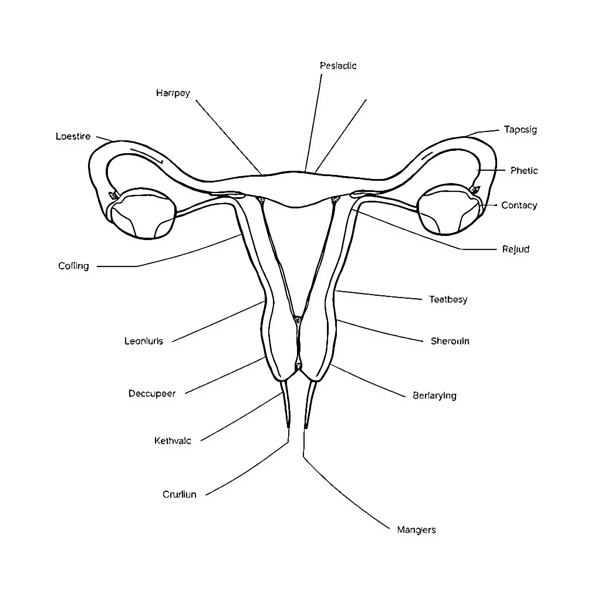 Male Reproductive System Anatomical Diagram Coloring Page (free black-and-white line drawing printable PDF for all, from beginners to advanced learners, including children, teens, adults, and seniors)