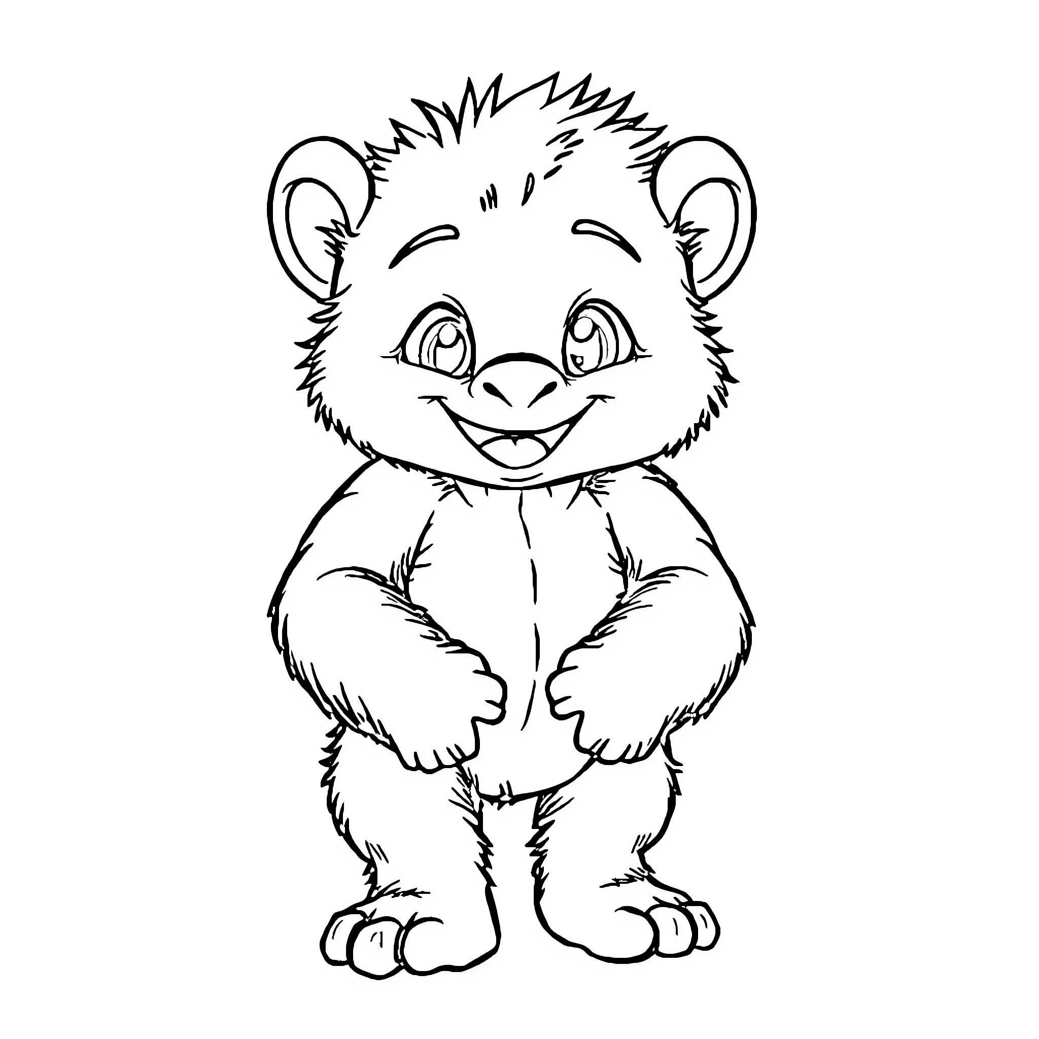 Child's cuddly and playful stuffed toy Coloring Page (free black-and-white line drawing printable PDF for all, from beginners to advanced learners, including children, teens, adults, and seniors)