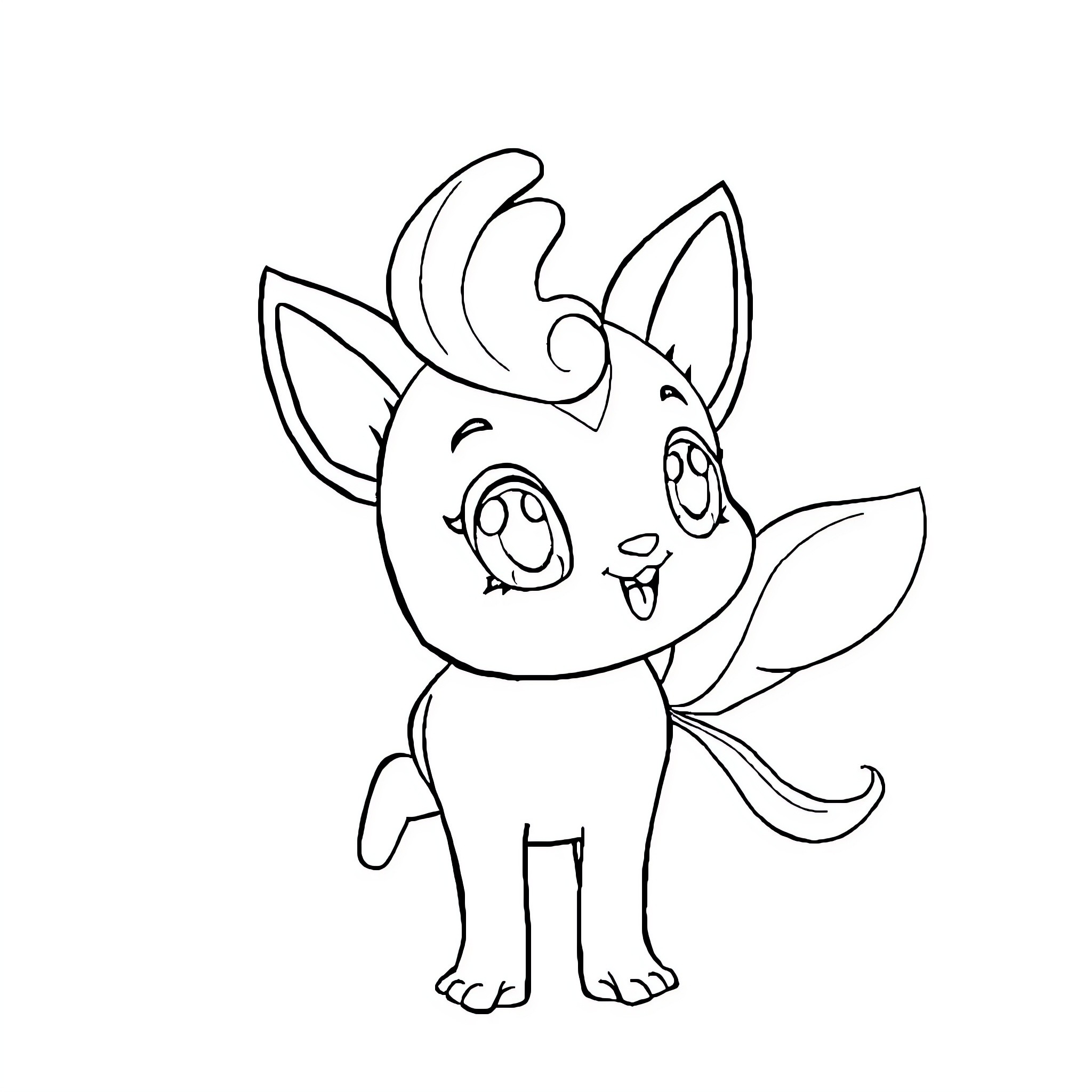 Bluye the Playful Creature Coloring Page (free black-and-white line drawing printable PDF for all, from beginners to advanced learners, including children, teens, adults, and seniors)