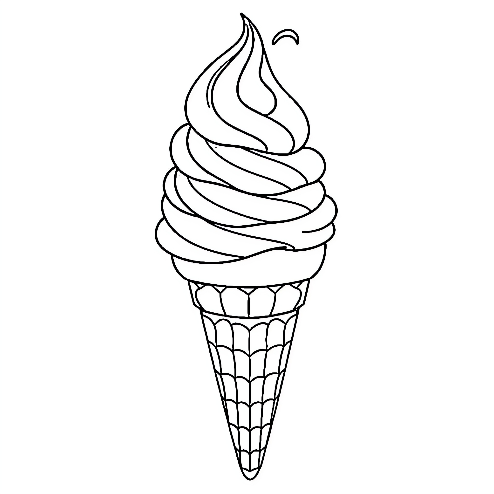 Spiderman enjoying a tasty ice cream cone Coloring Page (free black-and-white line drawing printable PDF for all, from beginners to advanced learners, including children, teens, adults, and seniors)