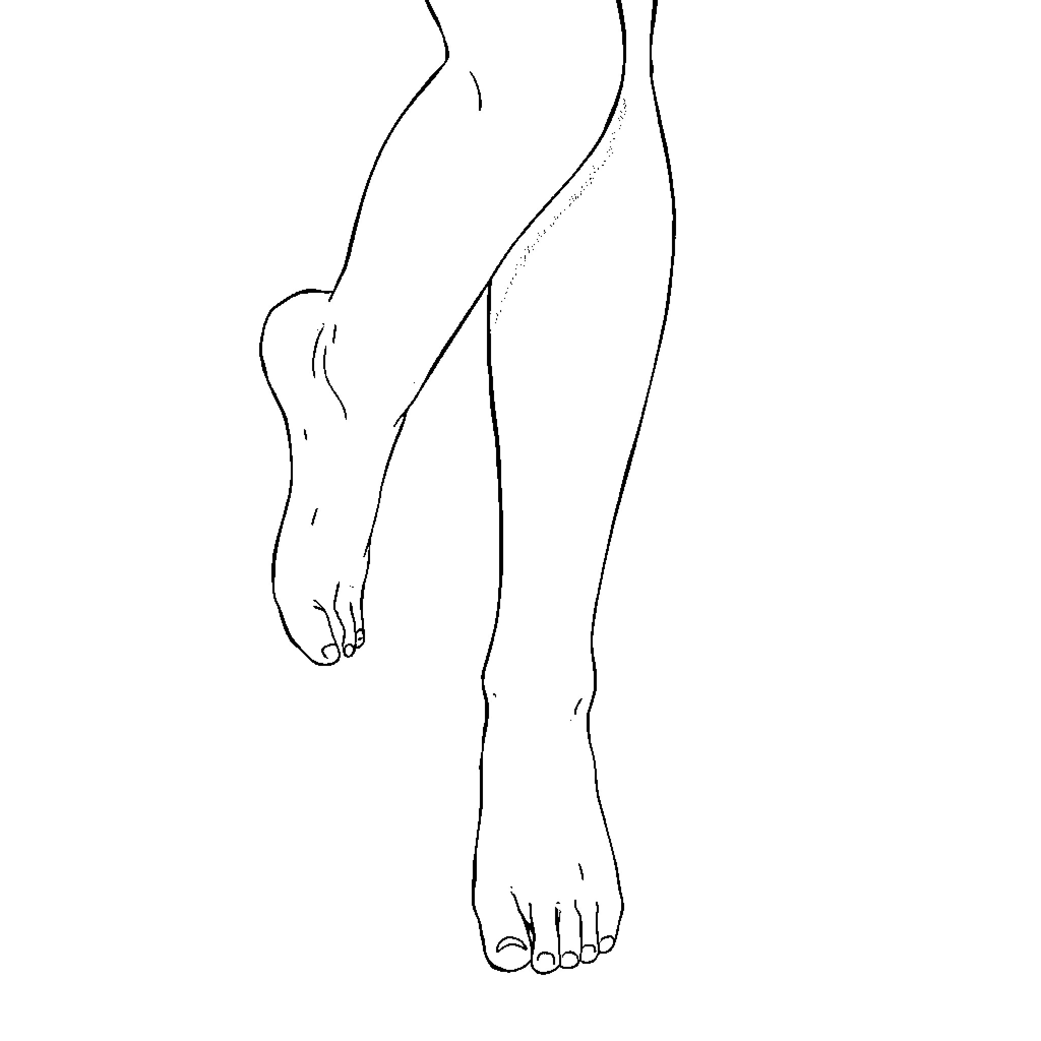 Pantyhose Silhouette Coloring Page (free black-and-white line drawing printable PDF for all, from beginners to advanced learners, including children, teens, adults, and seniors)