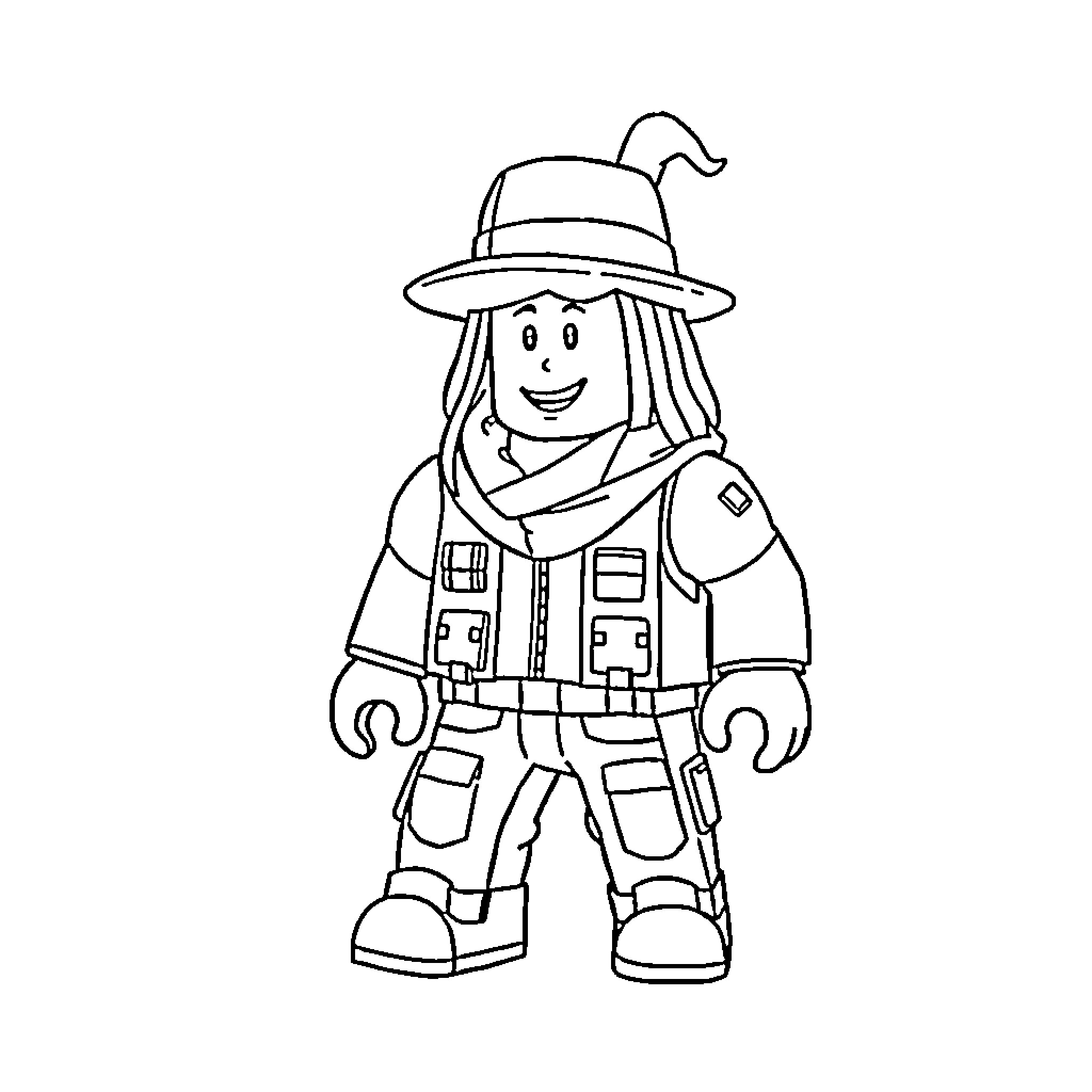 Dutchtuber exploring the great outdoors Coloring Page (free black-and-white line drawing printable PDF for all, from beginners to advanced learners, including children, teens, adults, and seniors)