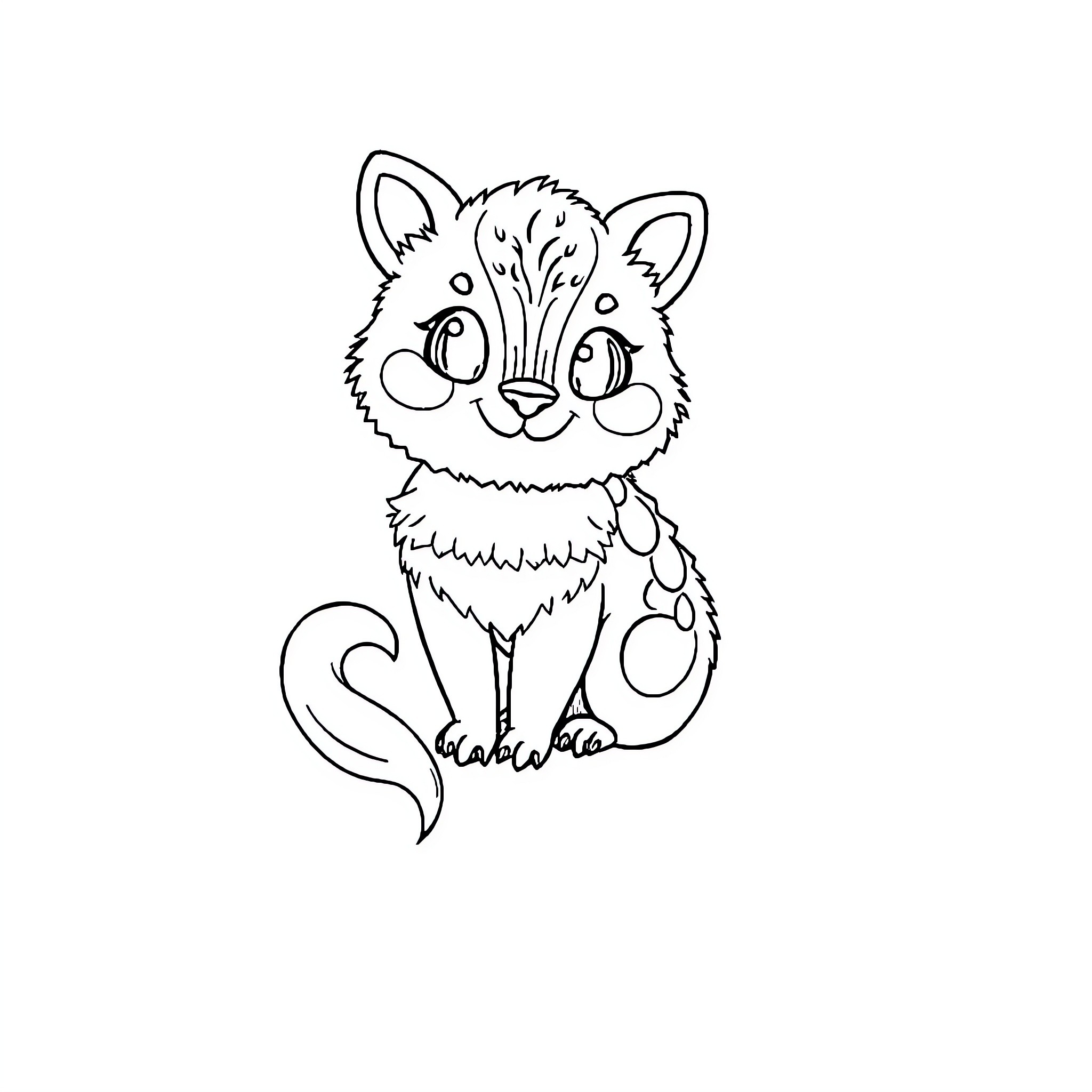 Bookmark Cute kitten character illustration Coloring Page (free black-and-white line drawing printable PDF for all, from beginners to advanced learners, including children, teens, adults, and seniors)