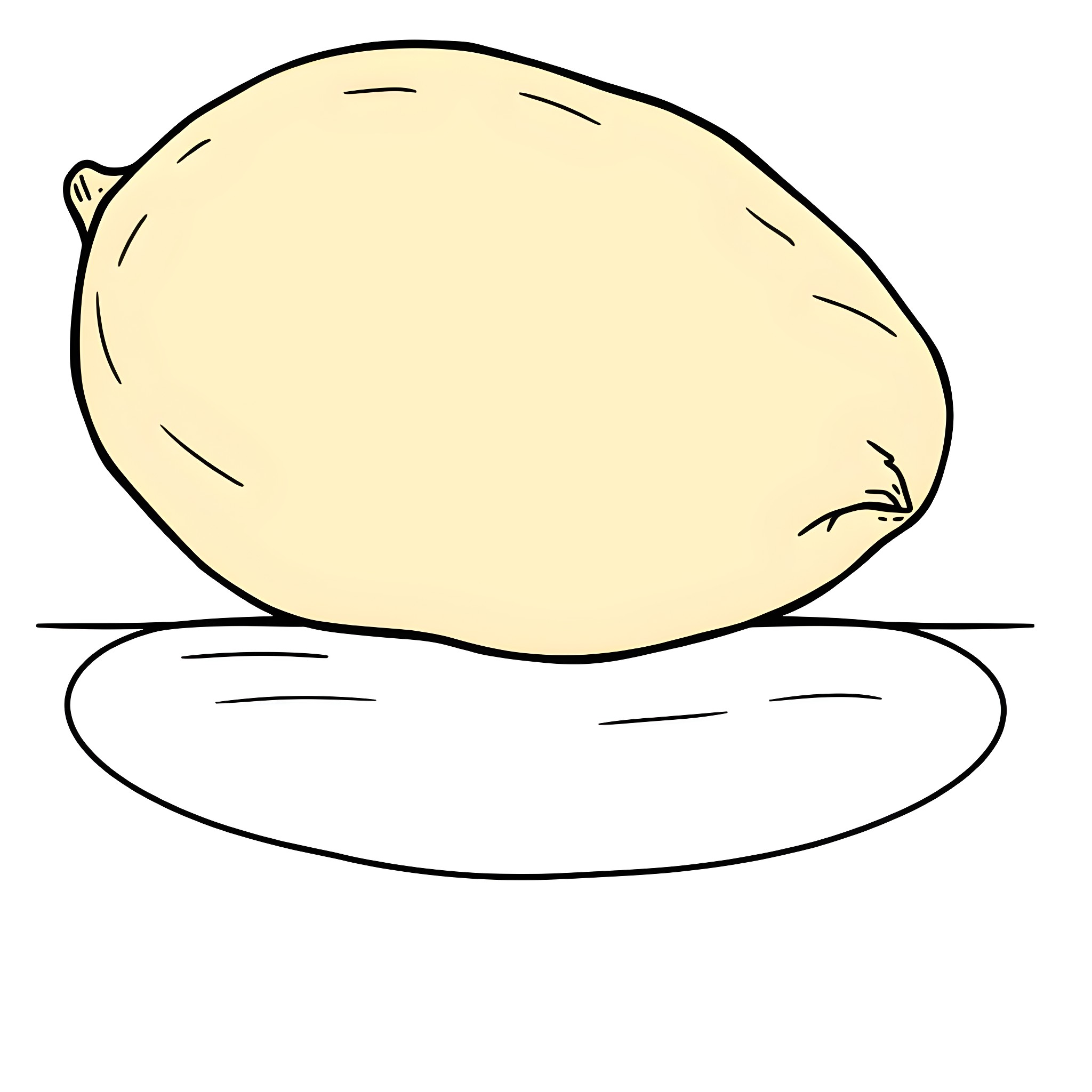 Sweet Potato on a Platter Coloring Page (free black-and-white line drawing printable PDF for all, from beginners to advanced learners, including children, teens, adults, and seniors)