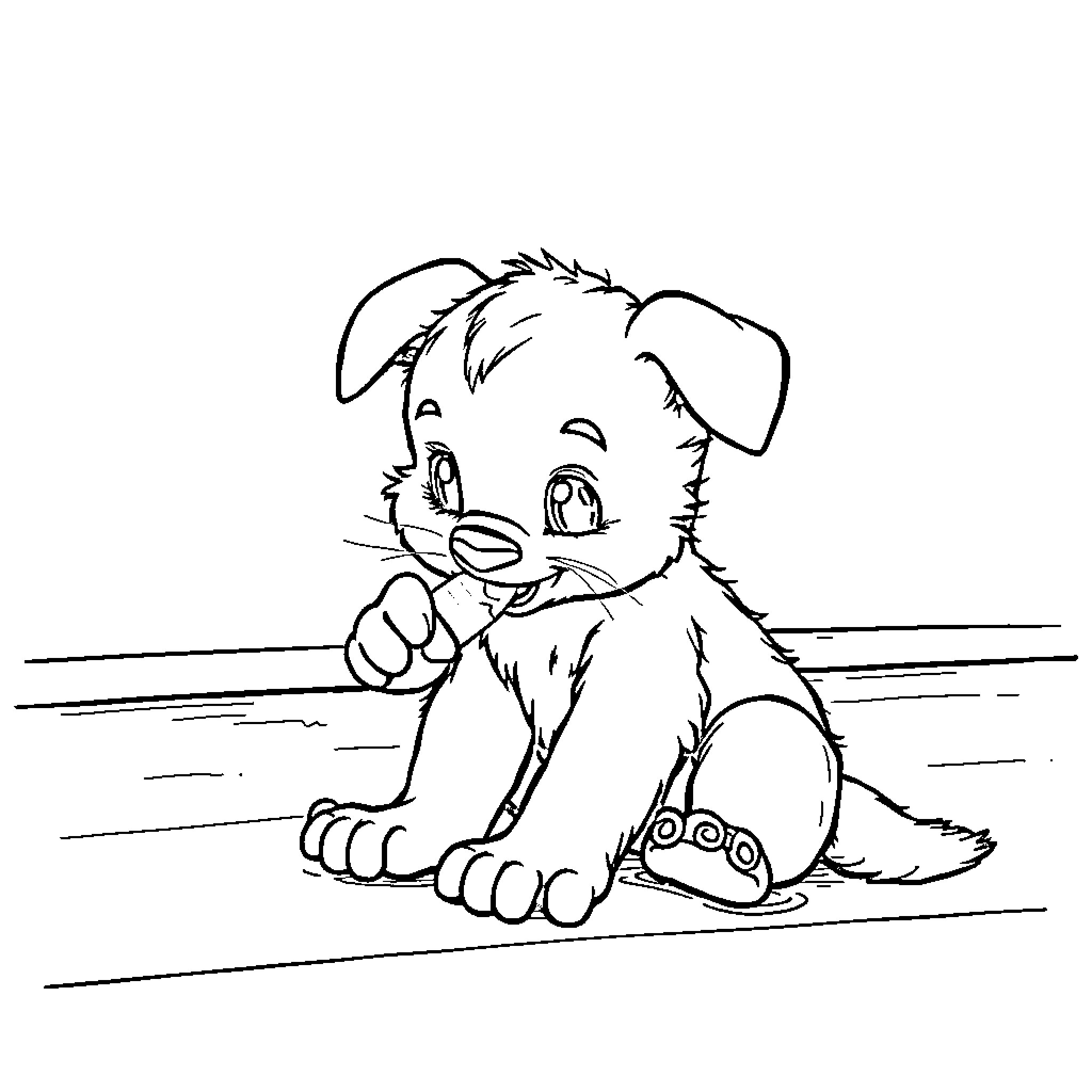 Bluey puppy's playful expressions Coloring Page (free black-and-white line drawing printable PDF for all, from beginners to advanced learners, including children, teens, adults, and seniors)