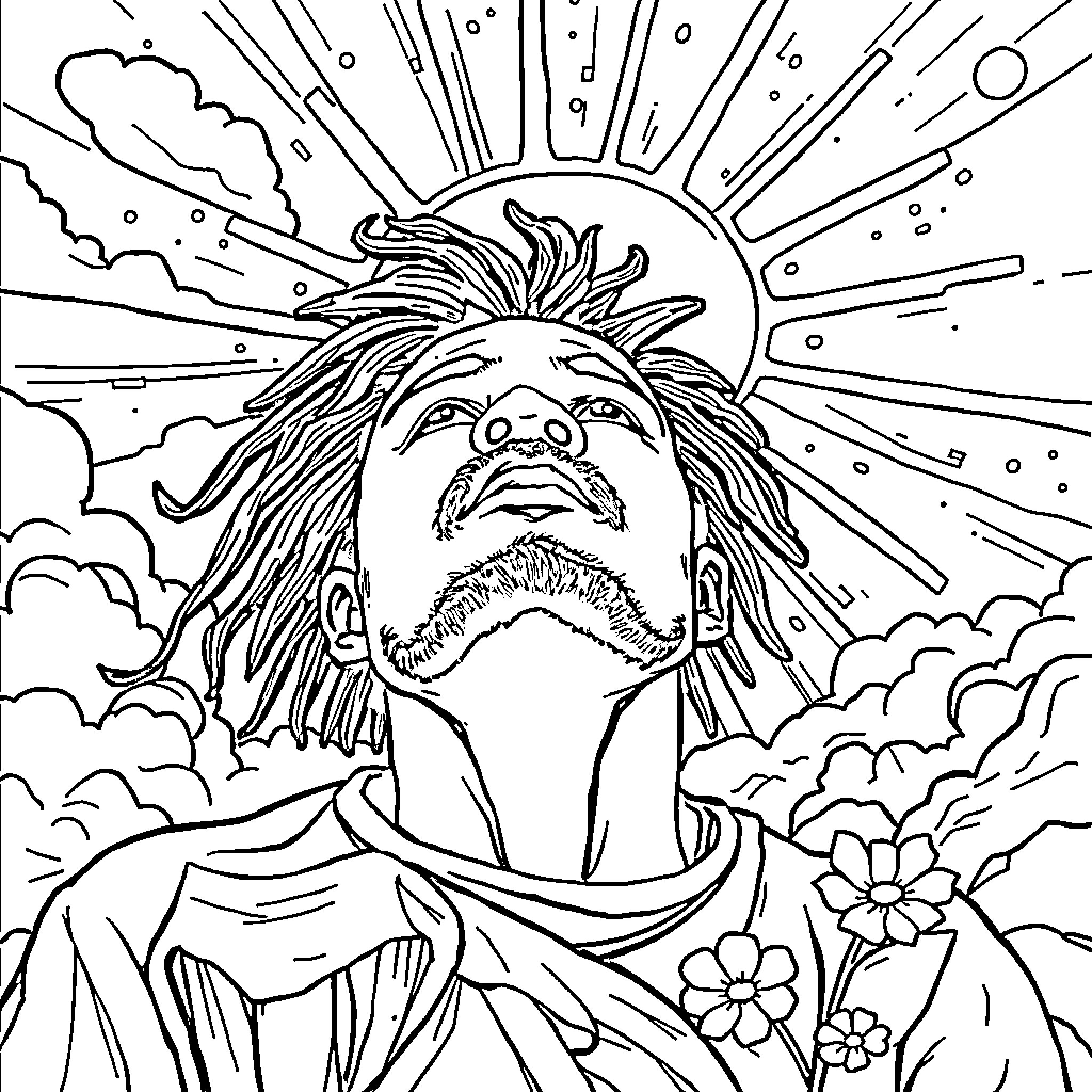 Persevere through the storm with unwavering spirit Coloring Page (free black-and-white line drawing printable PDF for all, from beginners to advanced learners, including children, teens, adults, and seniors)