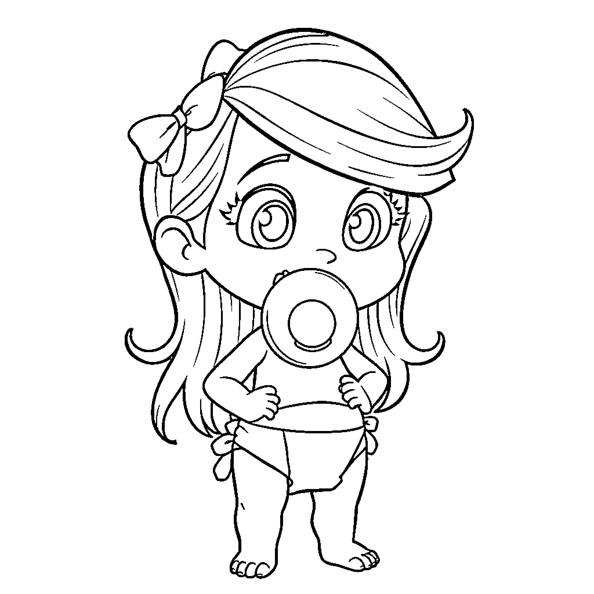 Kim Possible in a Playful Pose Coloring Page (free black-and-white line drawing printable PDF for all, from beginners to advanced learners, including children, teens, adults, and seniors)