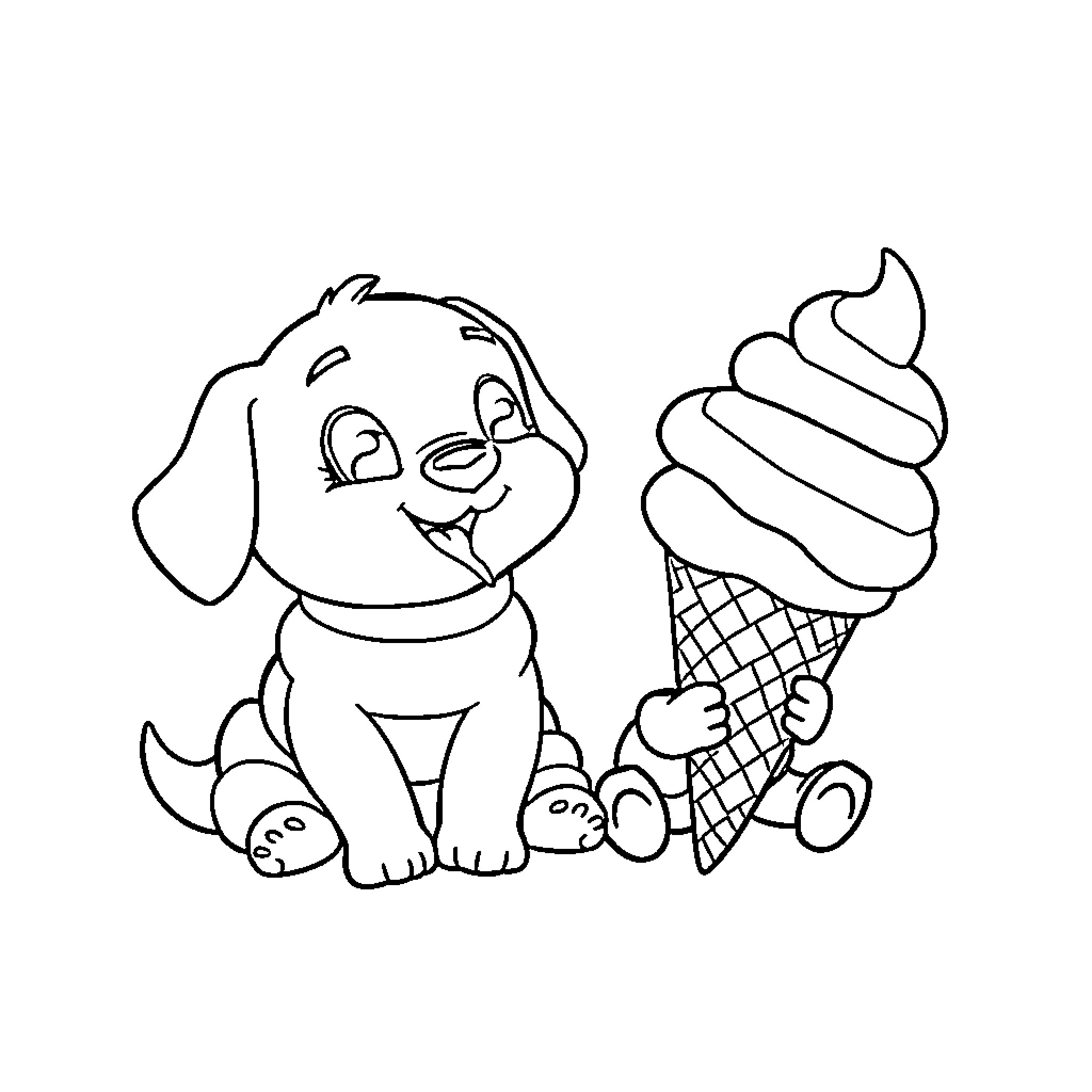 Tardigrade enjoying a tasty ice cream treat Coloring Page (free black-and-white line drawing printable PDF for all, from beginners to advanced learners, including children, teens, adults, and seniors)