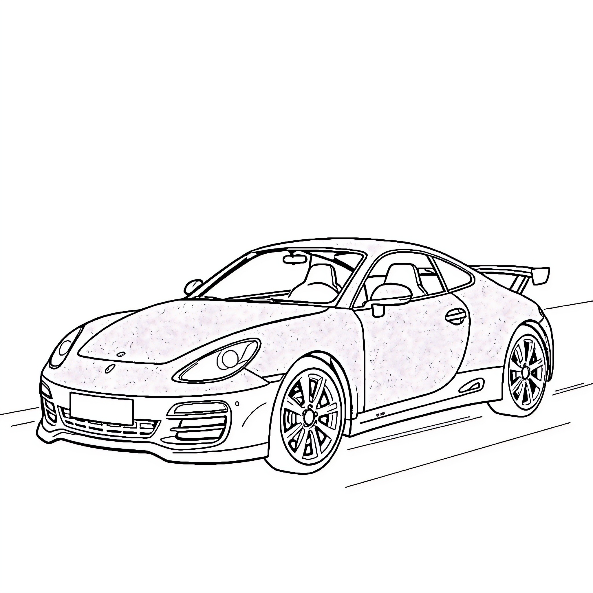 Car parked on the street Coloring Page (free black-and-white line drawing printable PDF for all, from beginners to advanced learners, including children, teens, adults, and seniors)