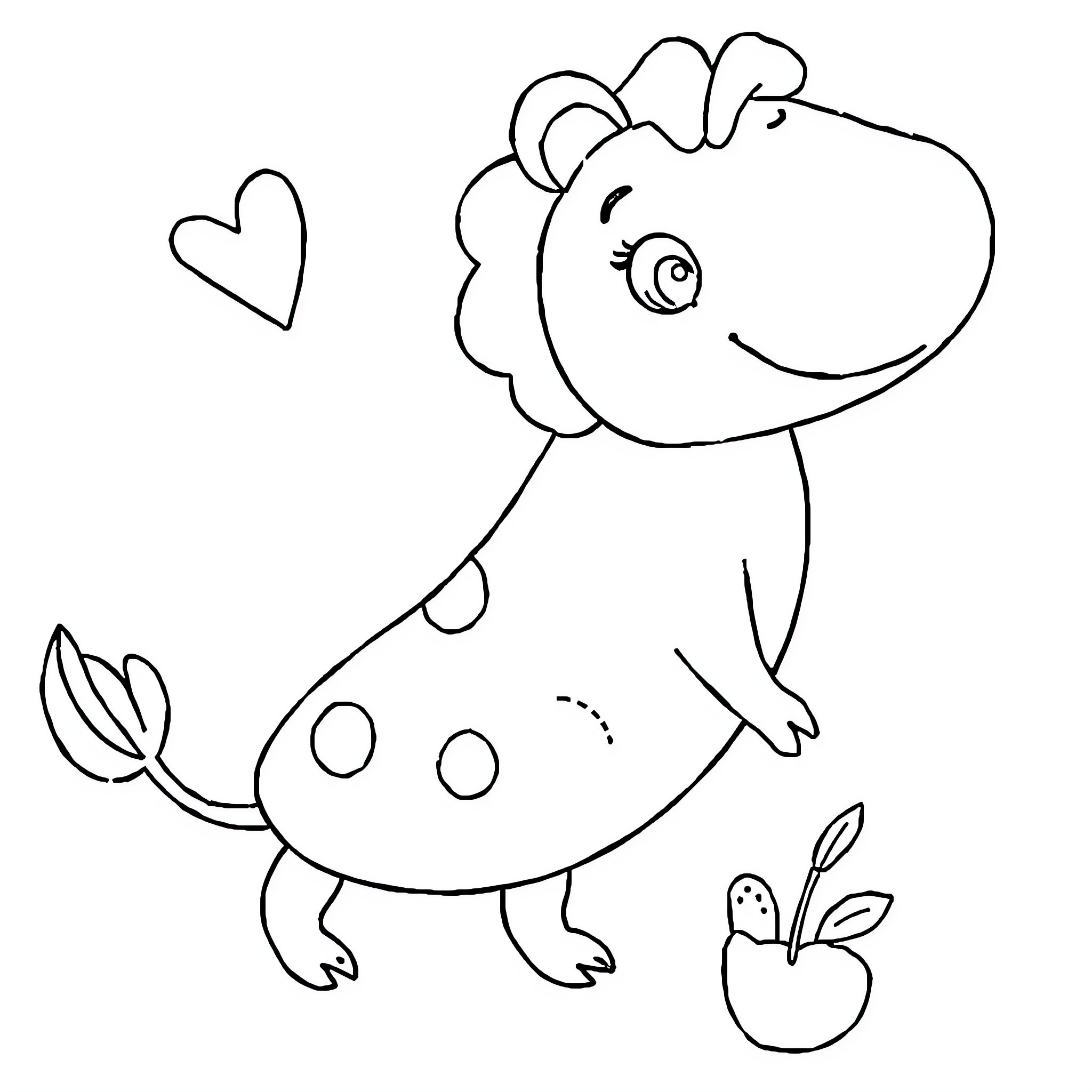 Kids playing with cute animal cartoon character Coloring Page (free black-and-white line drawing printable PDF for all, from beginners to advanced learners, including children, teens, adults, and seniors)