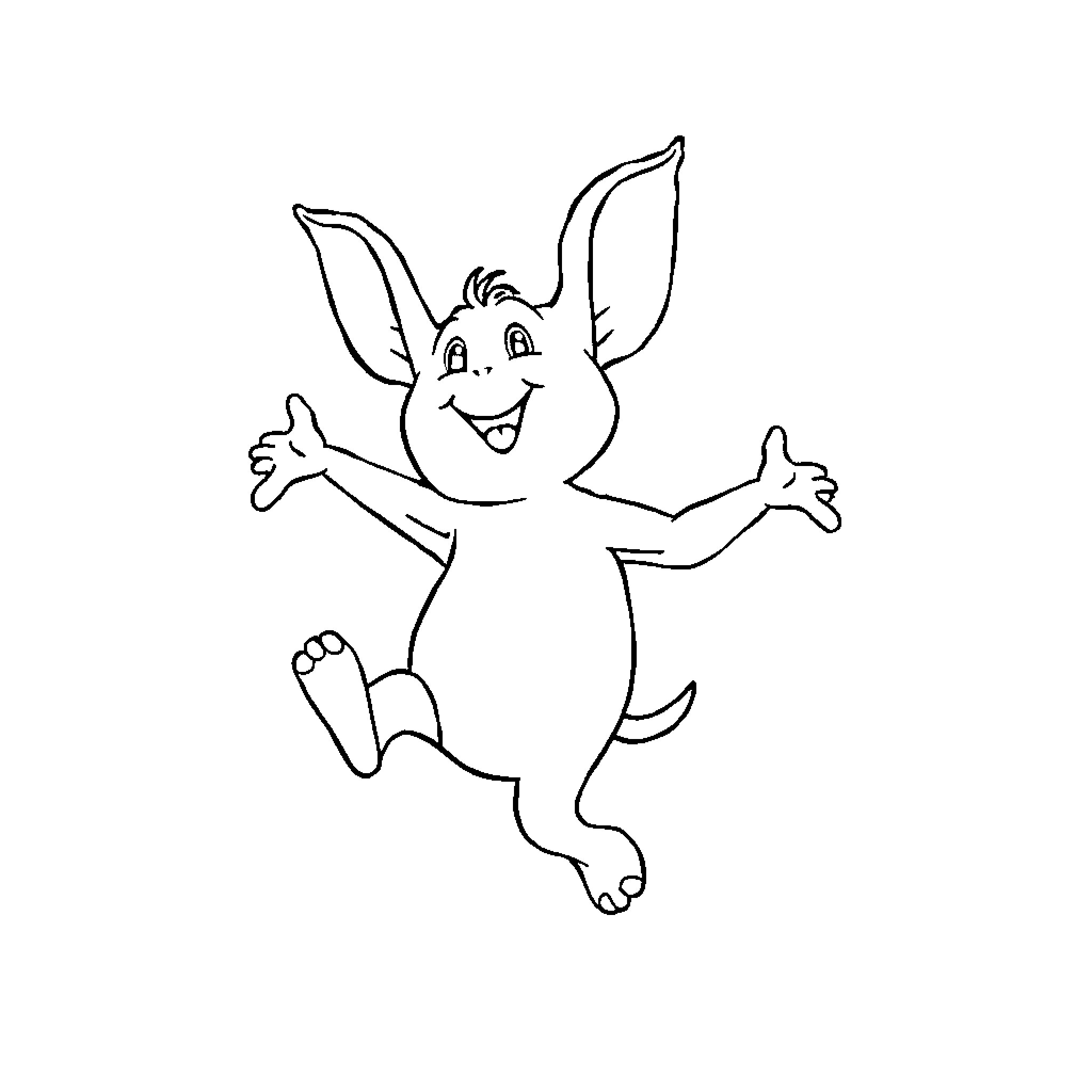 Grogu dancing joyfully Coloring Page (free black-and-white line drawing printable PDF for all, from beginners to advanced learners, including children, teens, adults, and seniors)