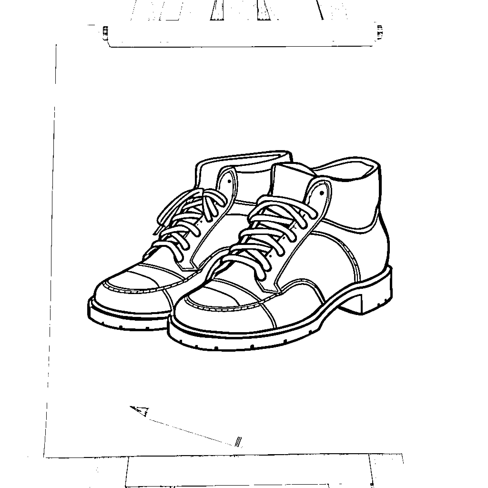Shoe design with laces Coloring Page (free black-and-white line drawing printable PDF for all, from beginners to advanced learners, including children, teens, adults, and seniors)