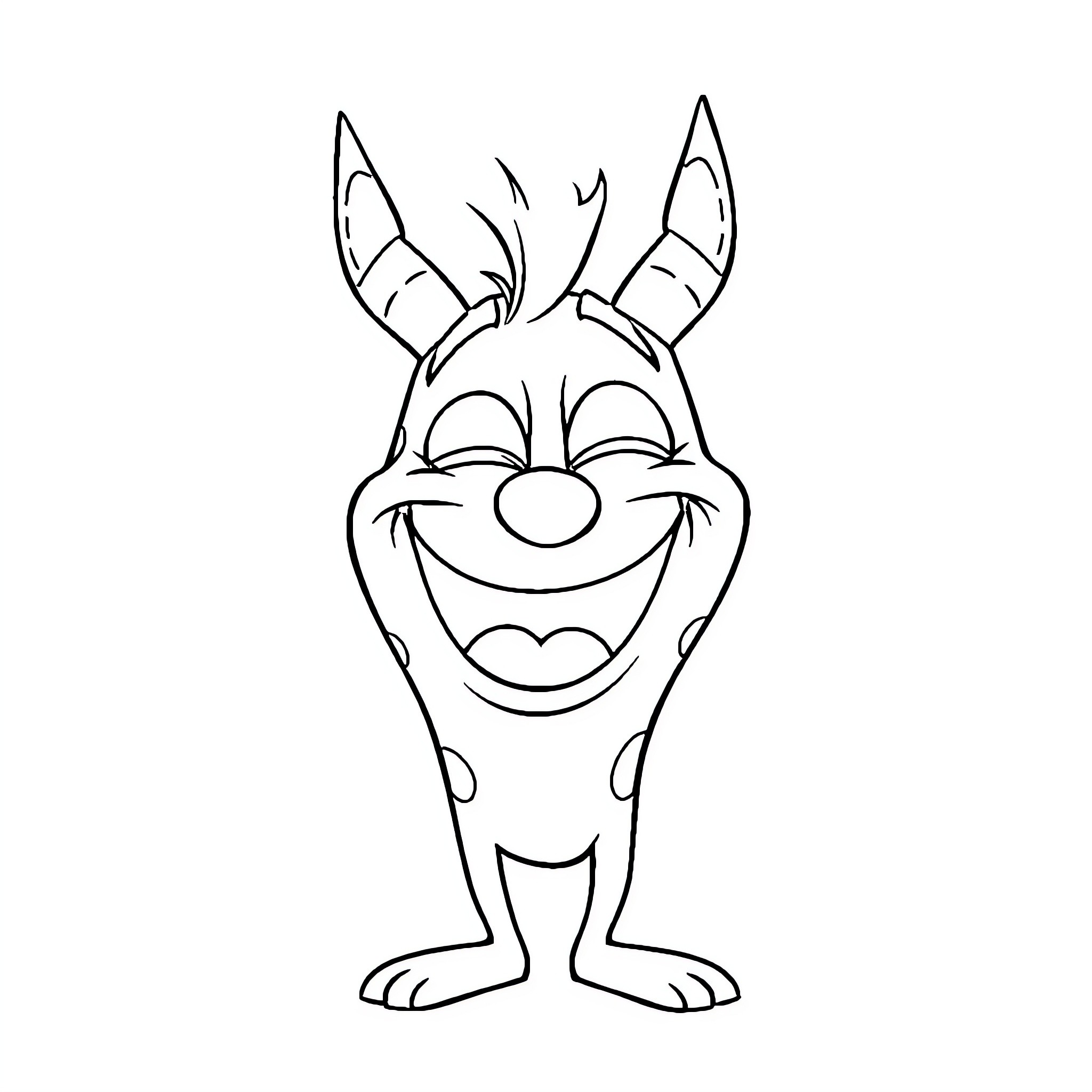 Tralalero Cartoon Character with Expressive Expression Coloring Page (free black-and-white line drawing printable PDF for all, from beginners to advanced learners, including children, teens, adults, and seniors)