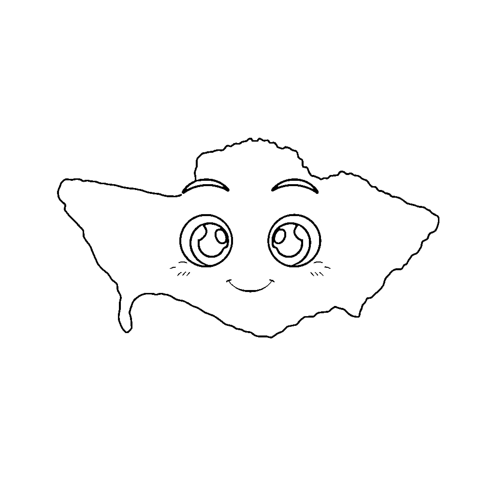 Kazakhstan cute cartoon map character Coloring Page (free black-and-white line drawing printable PDF for all, from beginners to advanced learners, including children, teens, adults, and seniors)