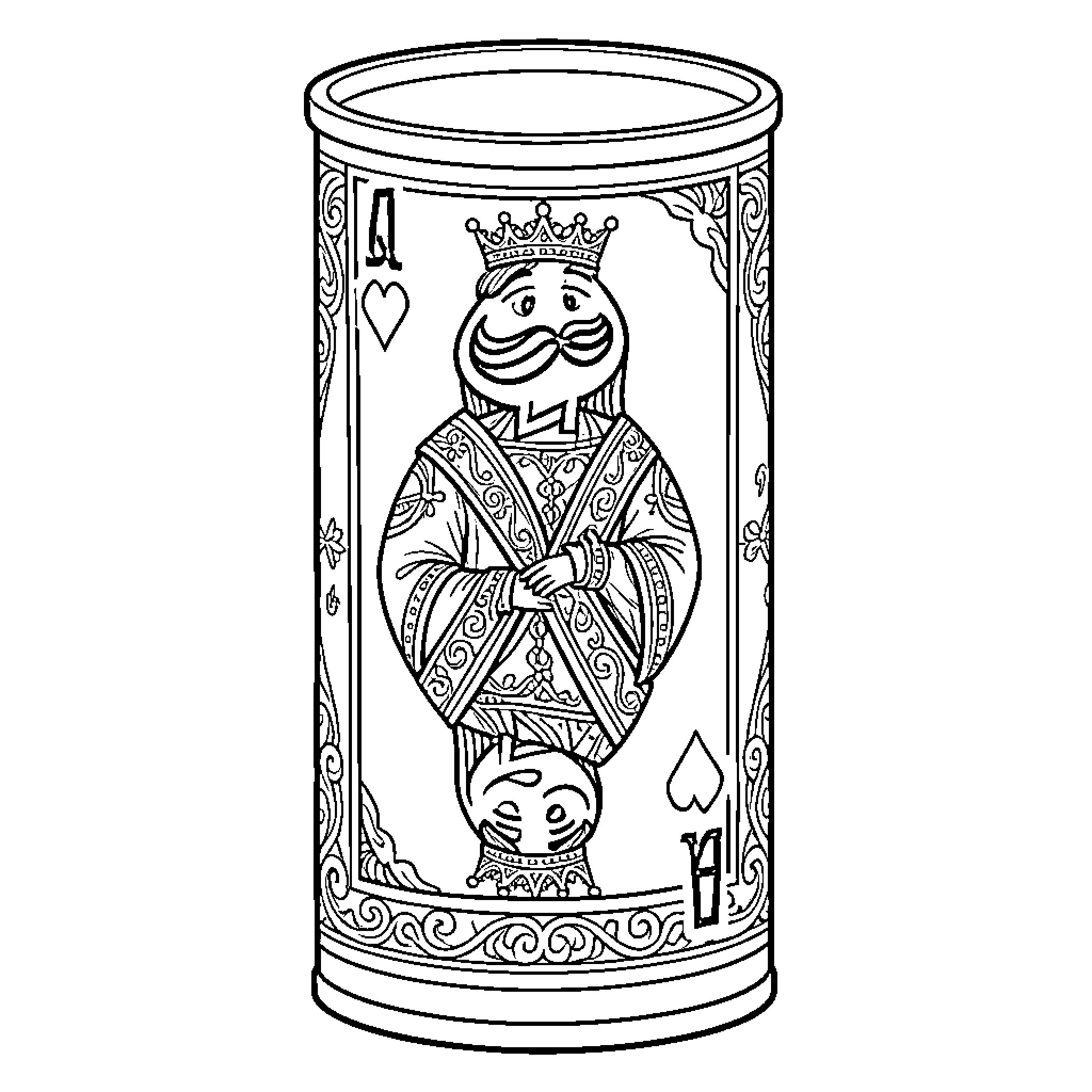 Queen inspired character wearing a crown and royal attire Coloring Page (free black-and-white line drawing printable PDF for all, from beginners to advanced learners, including children, teens, adults, and seniors)