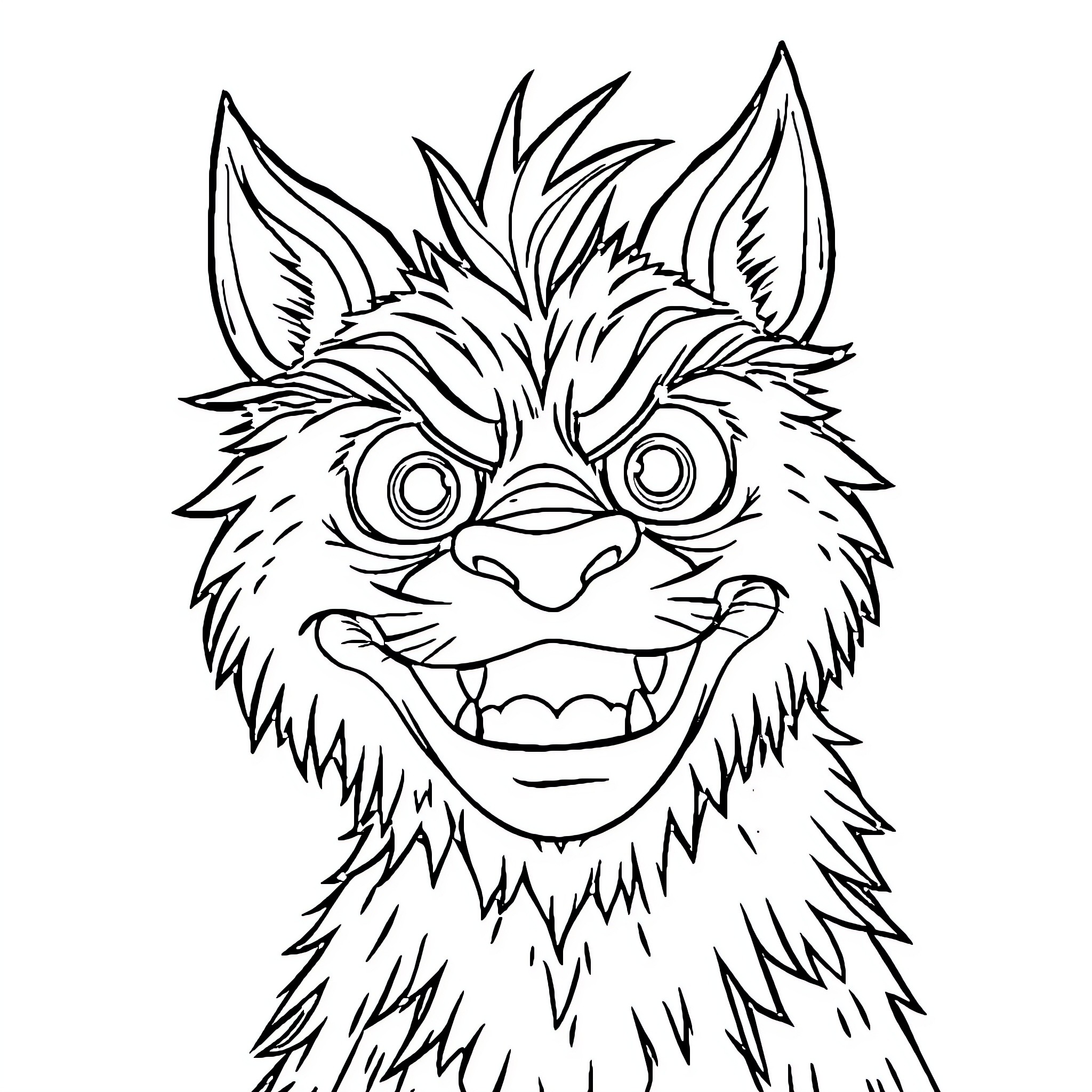 Animal with a friendly, mischievous expression Coloring Page (free black-and-white line drawing printable PDF for all, from beginners to advanced learners, including children, teens, adults, and seniors)