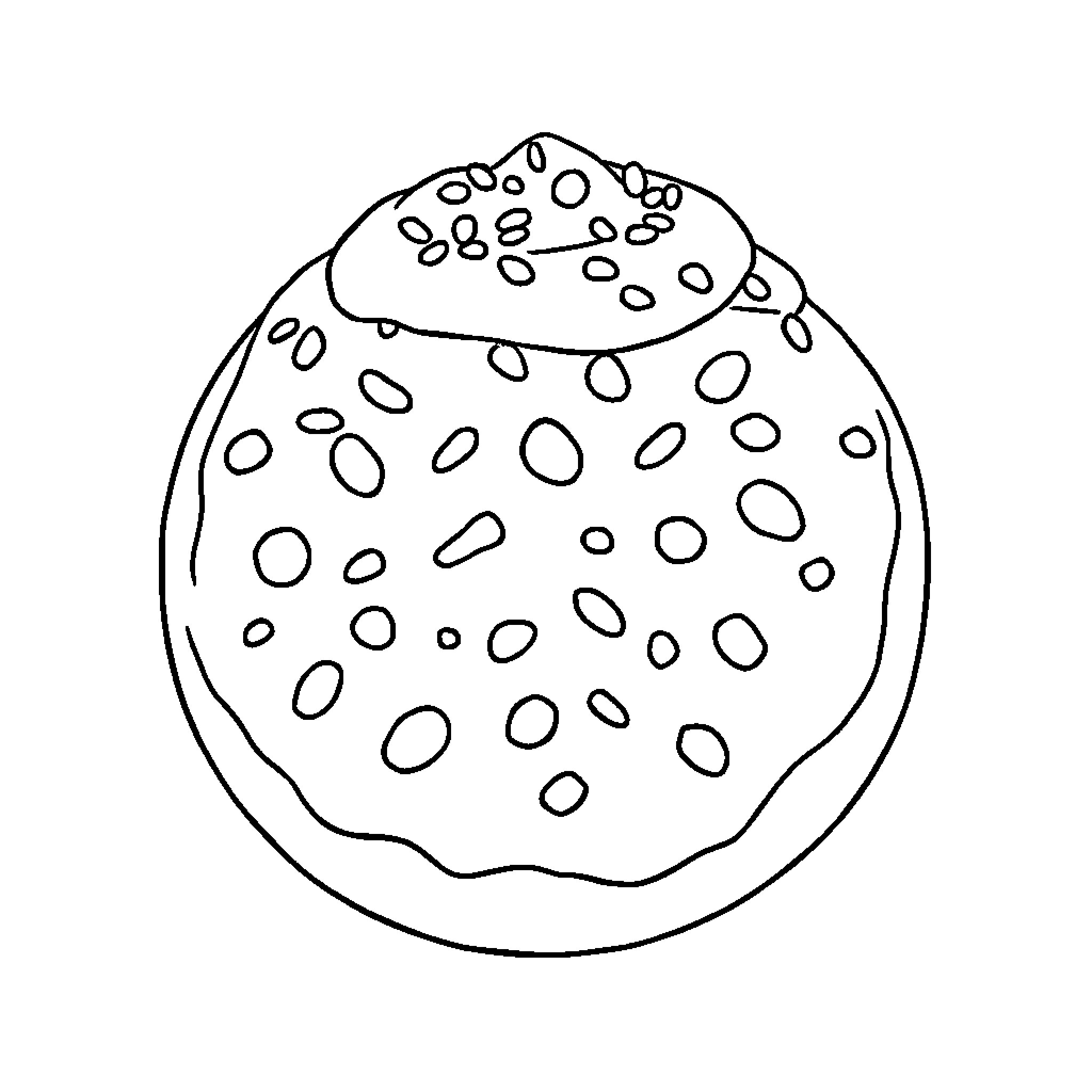 Cookie with Decorative Dotted Pattern Coloring Page (free black-and-white line drawing printable PDF for all, from beginners to advanced learners, including children, teens, adults, and seniors)