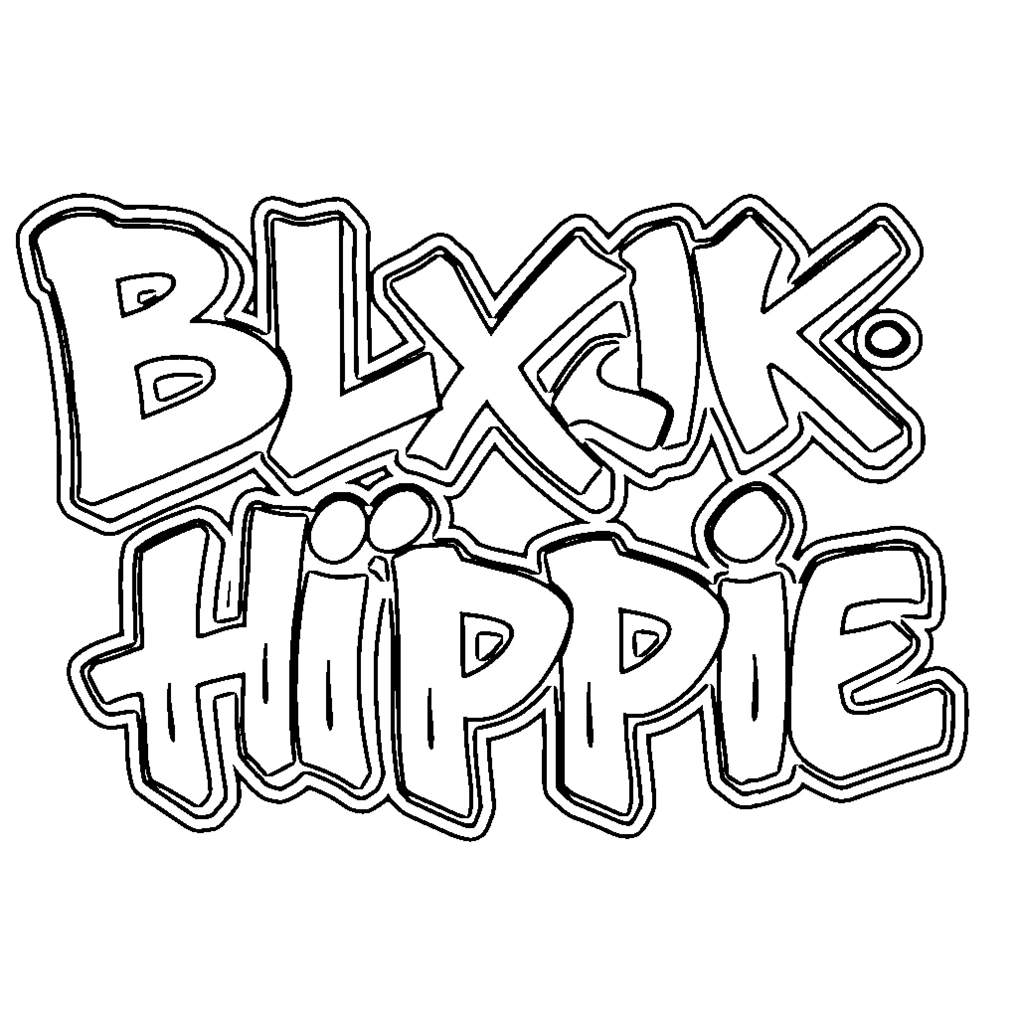 Logo of Graffiti-style Text Coloring Page (free black-and-white line drawing printable PDF for all, from beginners to advanced learners, including children, teens, adults, and seniors)