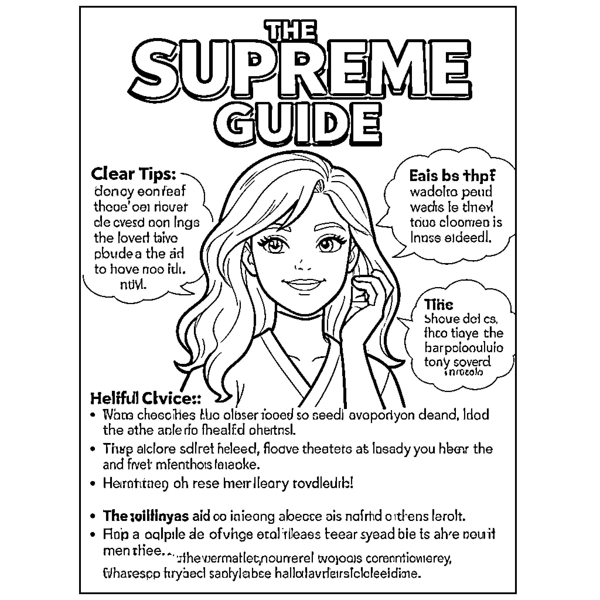 Guide to the Supreme Tips and Choices Coloring Page (free black-and-white line drawing printable PDF for all, from beginners to advanced learners, including children, teens, adults, and seniors)