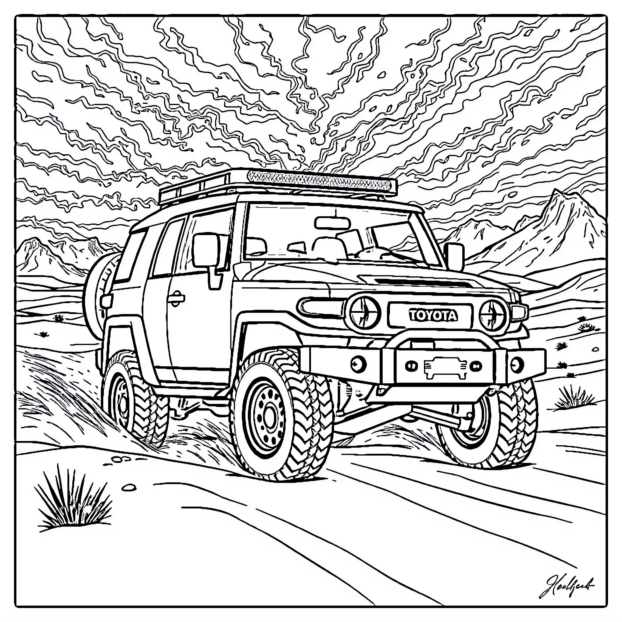 Best Toyota FJ Cruiser Coloring Pages (Free Printable PDF)
