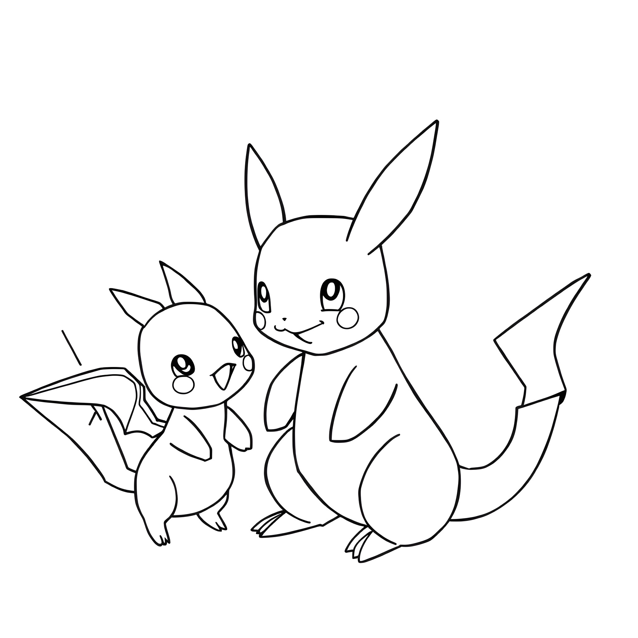Child Cartoon Rabbits Playing Together Coloring Page (free black-and-white line drawing printable PDF for all, from beginners to advanced learners, including children, teens, adults, and seniors)