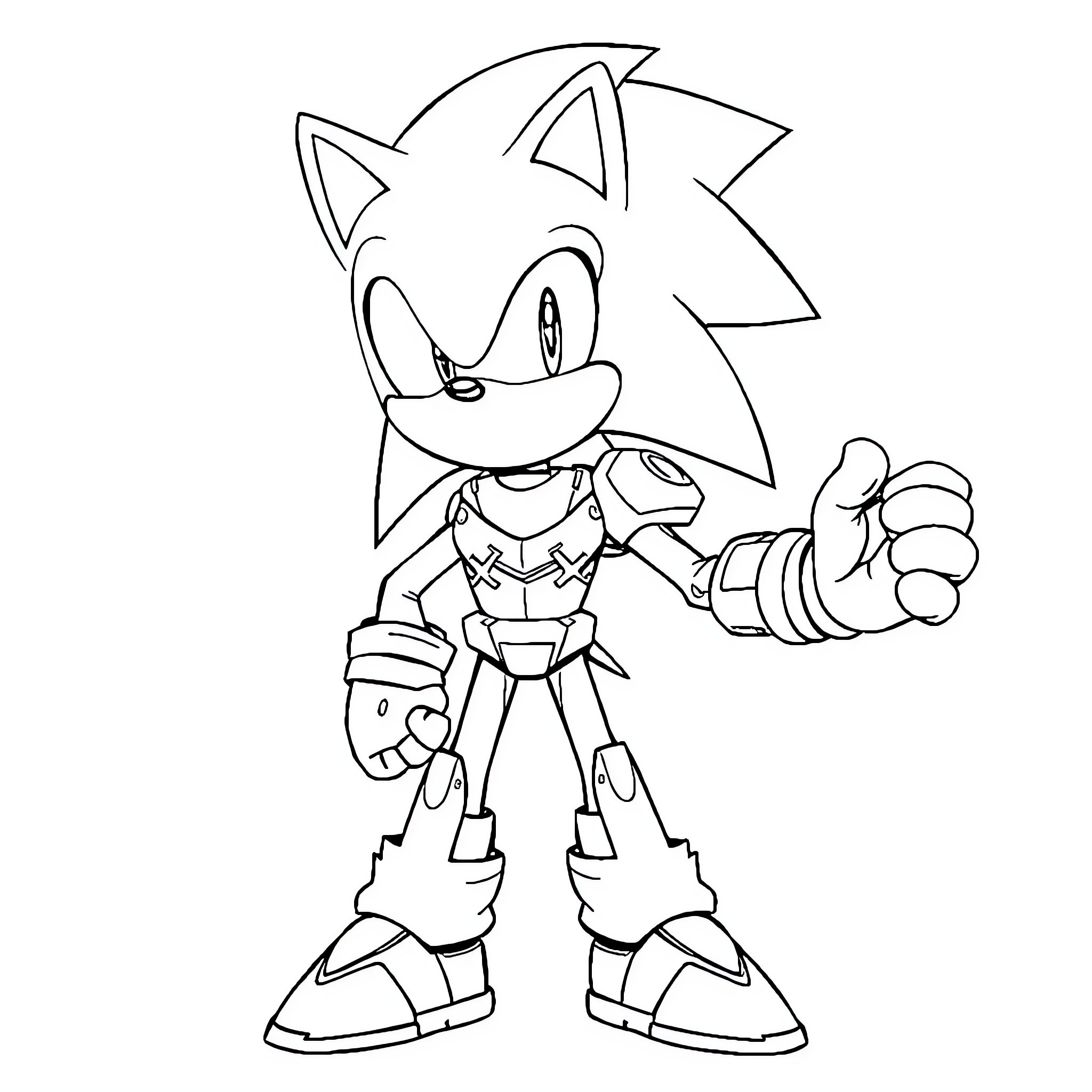 Superhero Hedgehog in Action Pose Coloring Page (free black-and-white line drawing printable PDF for all, from beginners to advanced learners, including children, teens, adults, and seniors)