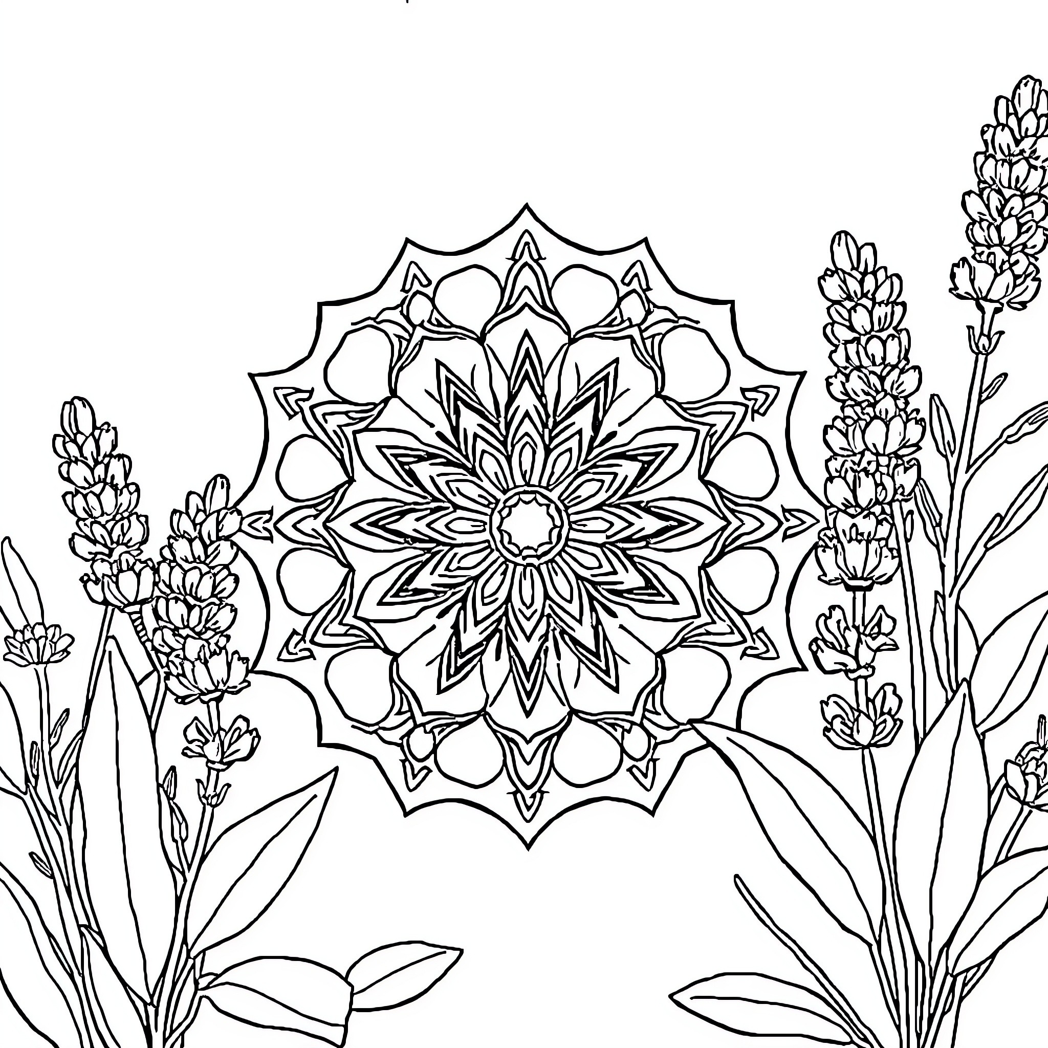 Mandala Floral Design with Ornate Patterns Coloring Page (free black-and-white line drawing printable PDF for all, from beginners to advanced learners, including children, teens, adults, and seniors)