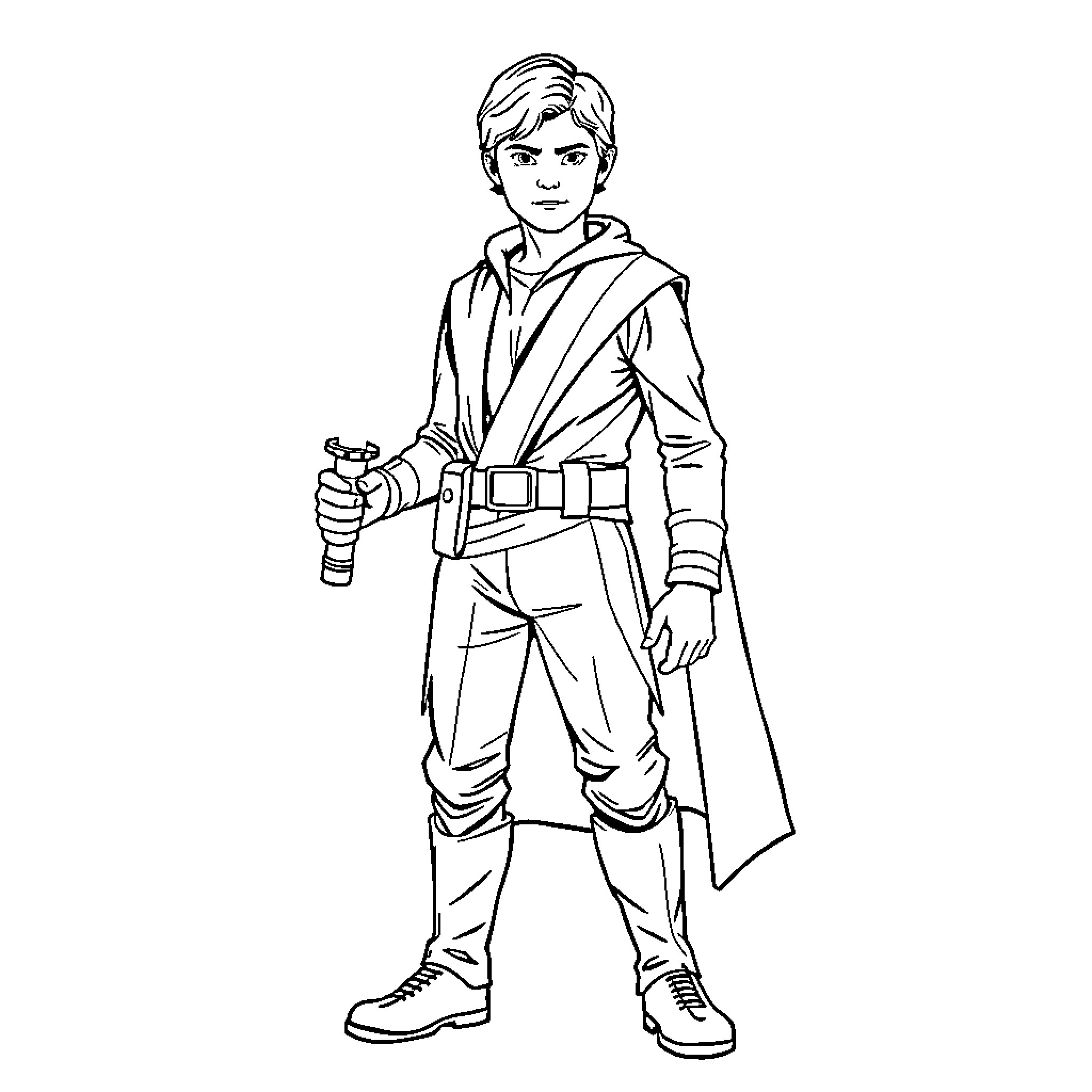 Steve on a heroic adventure Coloring Page (free black-and-white line drawing printable PDF for all, from beginners to advanced learners, including children, teens, adults, and seniors)