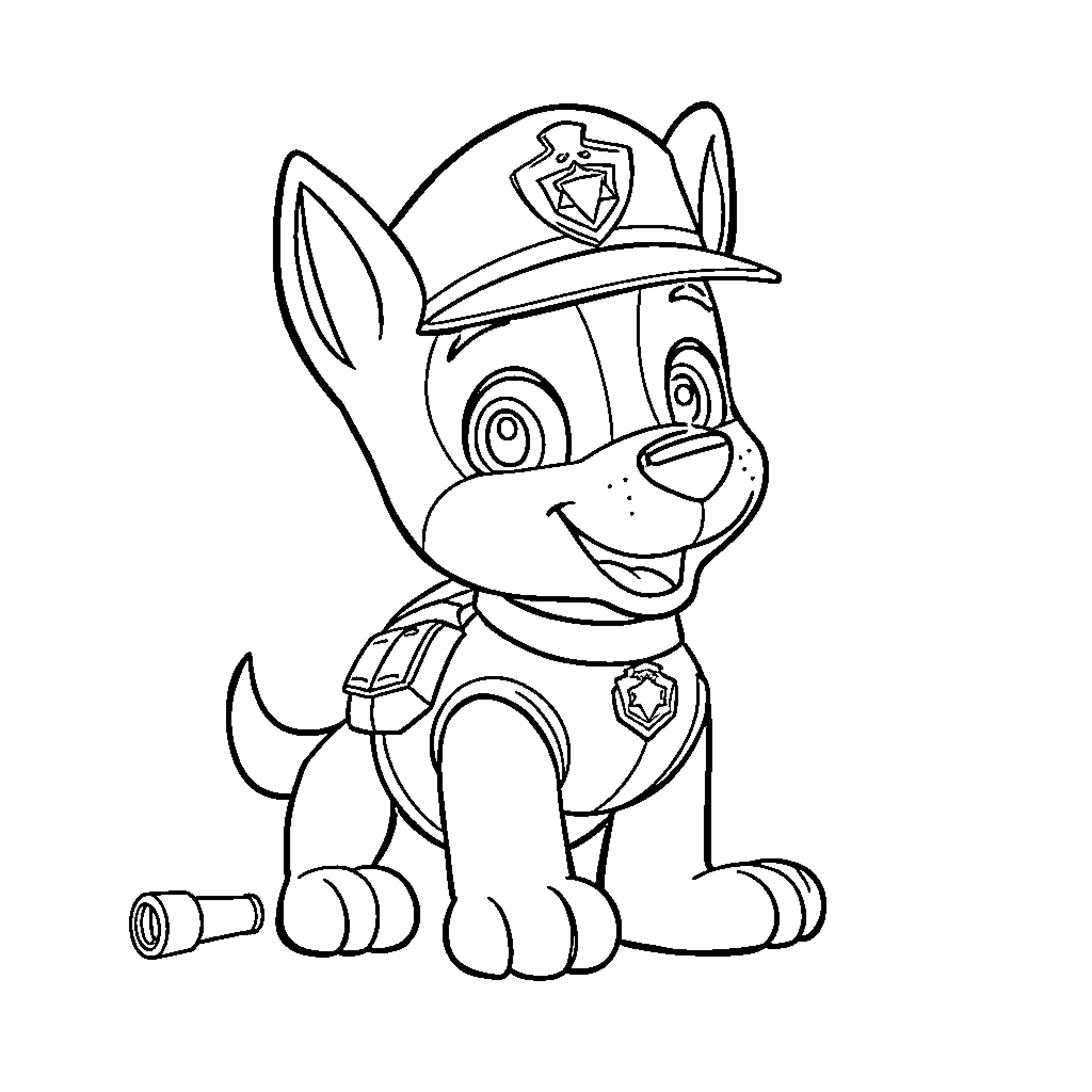 Chase the Playful Pup in Uniform Coloring Page (free black-and-white line drawing printable PDF for all, from beginners to advanced learners, including children, teens, adults, and seniors)
